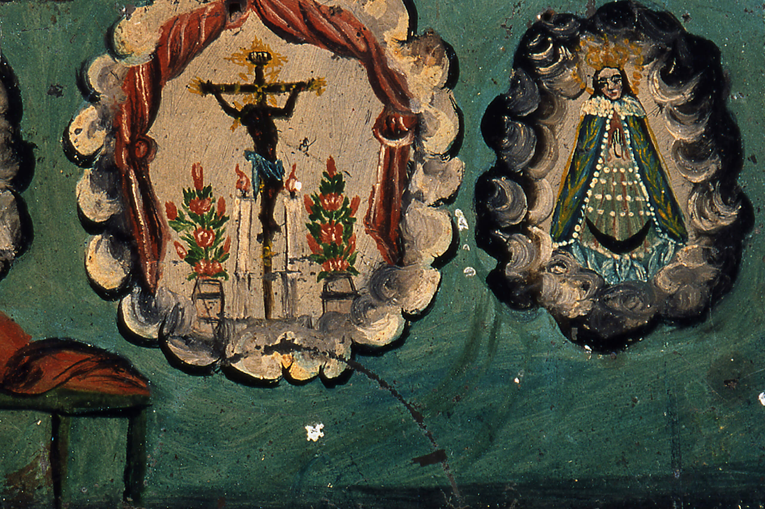 Retablo al Señor del Hospital, Virgen del Rosario, Virgen Dolorosa | Salas de Arte Virreinal y Siglo XIX | Museo Amparo, Puebla
