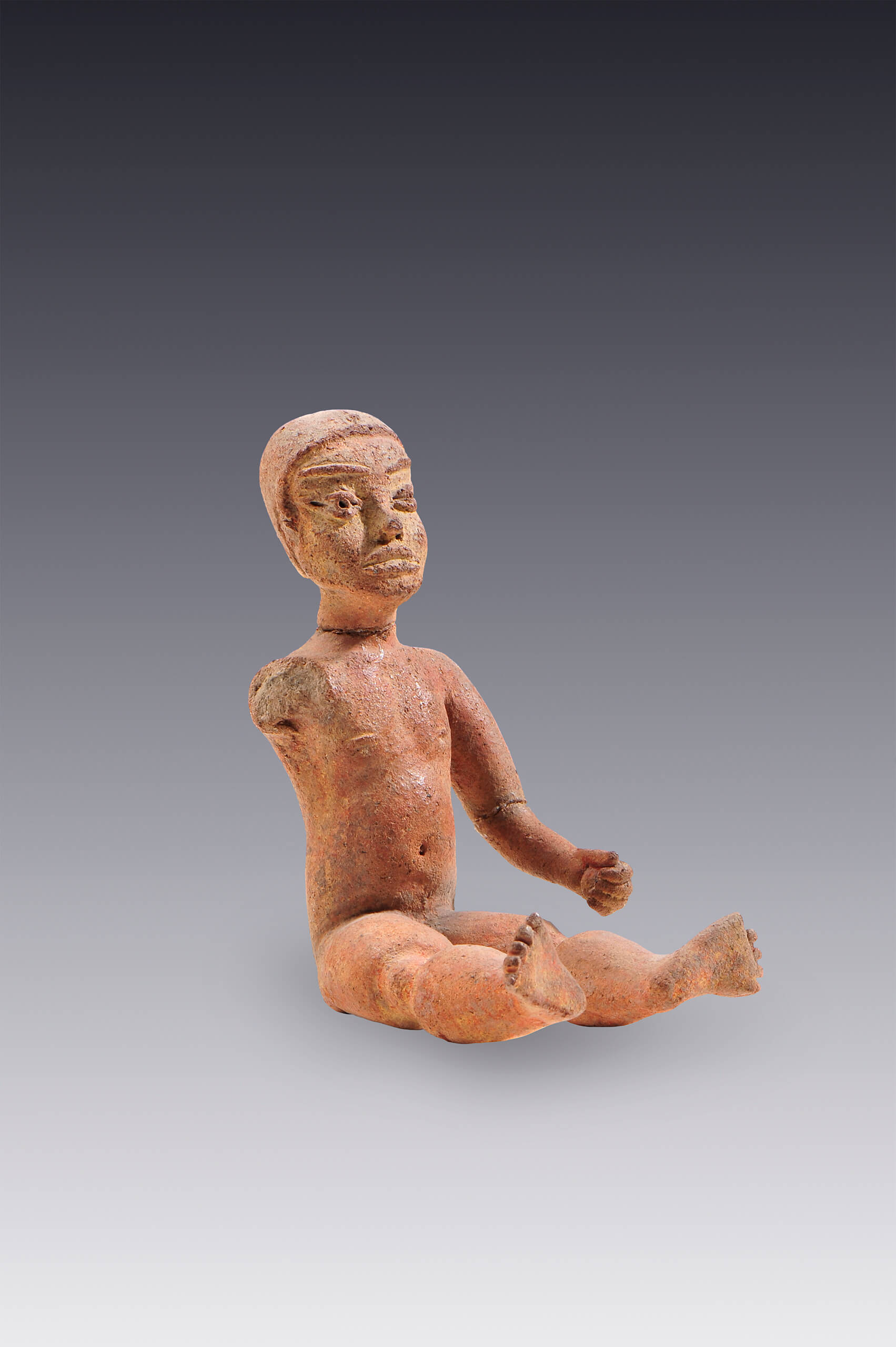 Figura masculina sentada | El México antiguo. Salas de Arte Prehispánico | Museo Amparo, Puebla