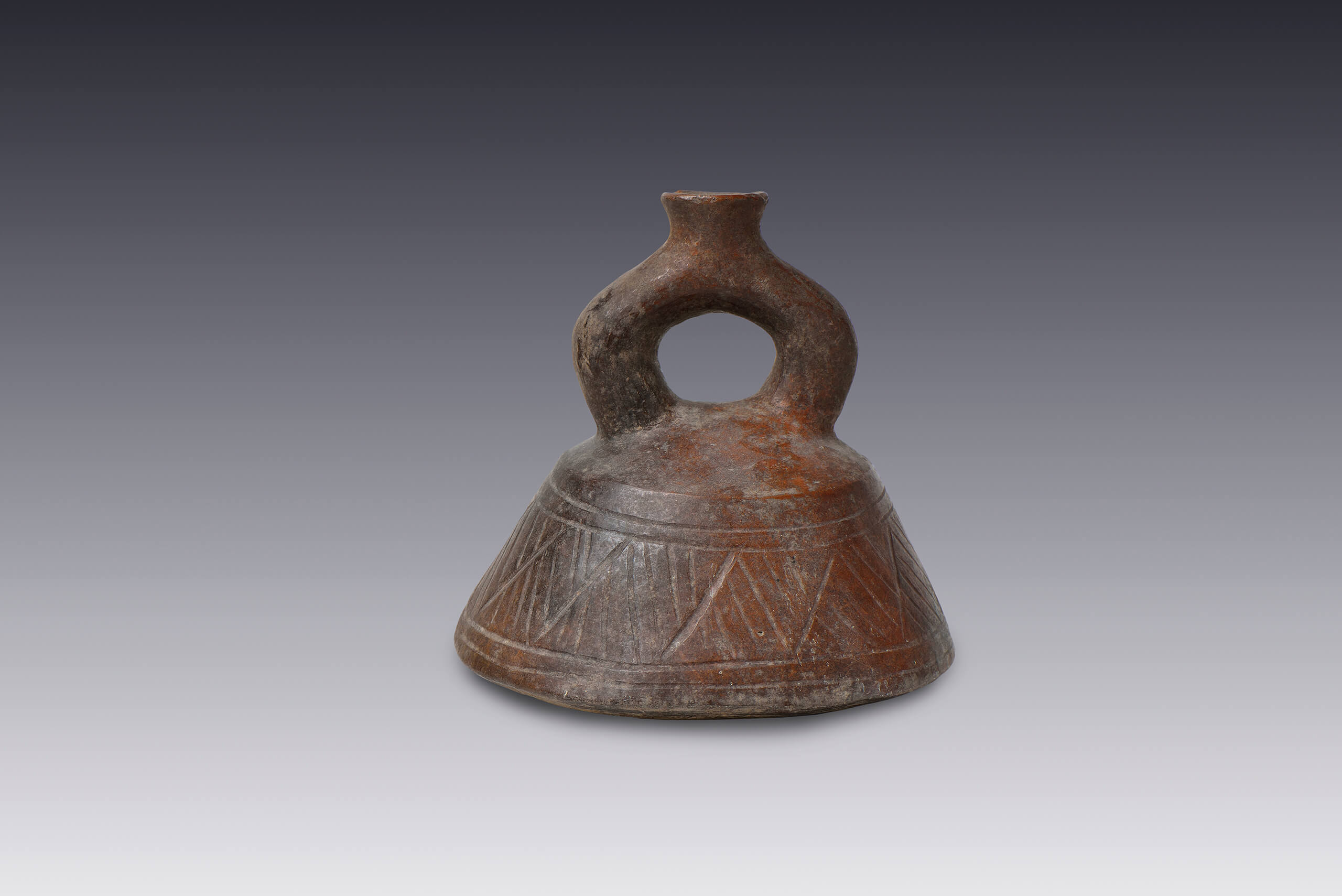 Botellón con decoración geométrica | El México antiguo. Salas de Arte Prehispánico | Museo Amparo, Puebla