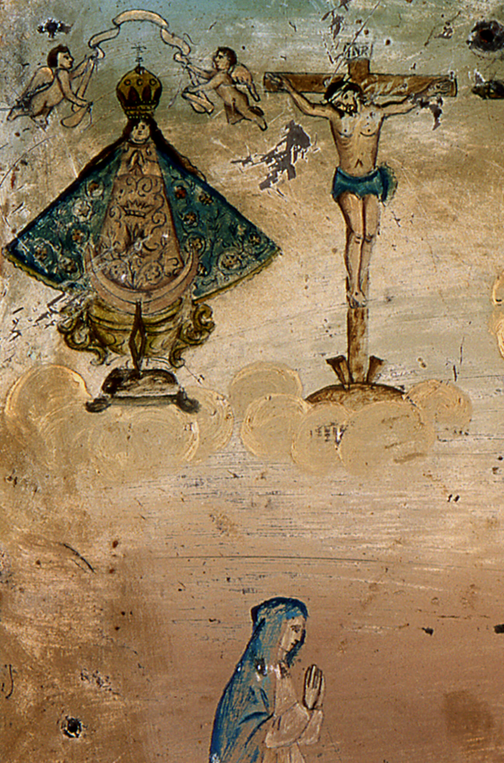 Retablo al Señor del Hospital , al Señor de la Piedad  y a la Virgen de San Juan de los Lagos  | Salas de Arte Virreinal y Siglo XIX | Museo Amparo, Puebla