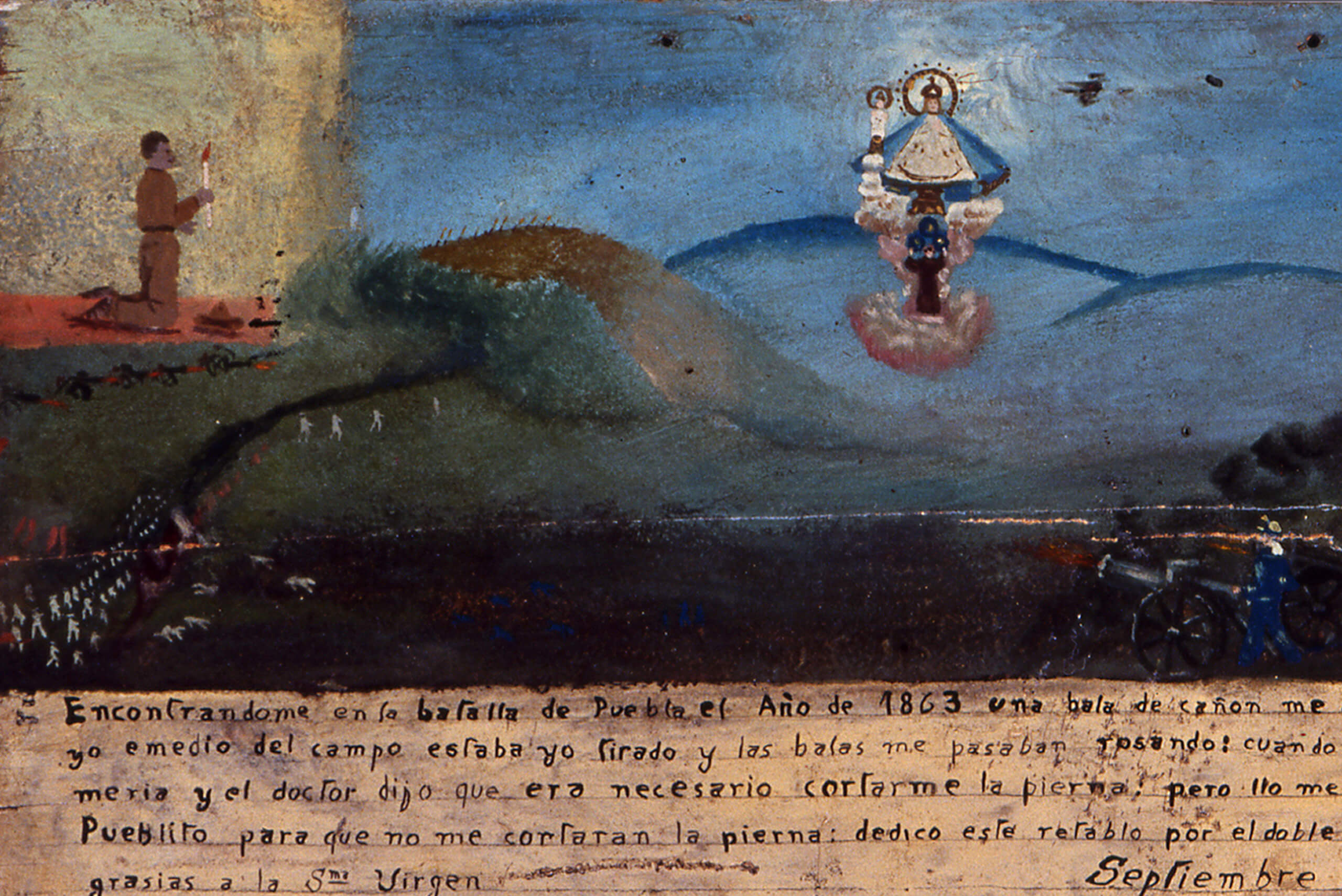 Retablo a la Virgen del Pueblito | Testimonios de fe: Colección de Exvotos del Museo Amparo | Museo Amparo, Puebla
