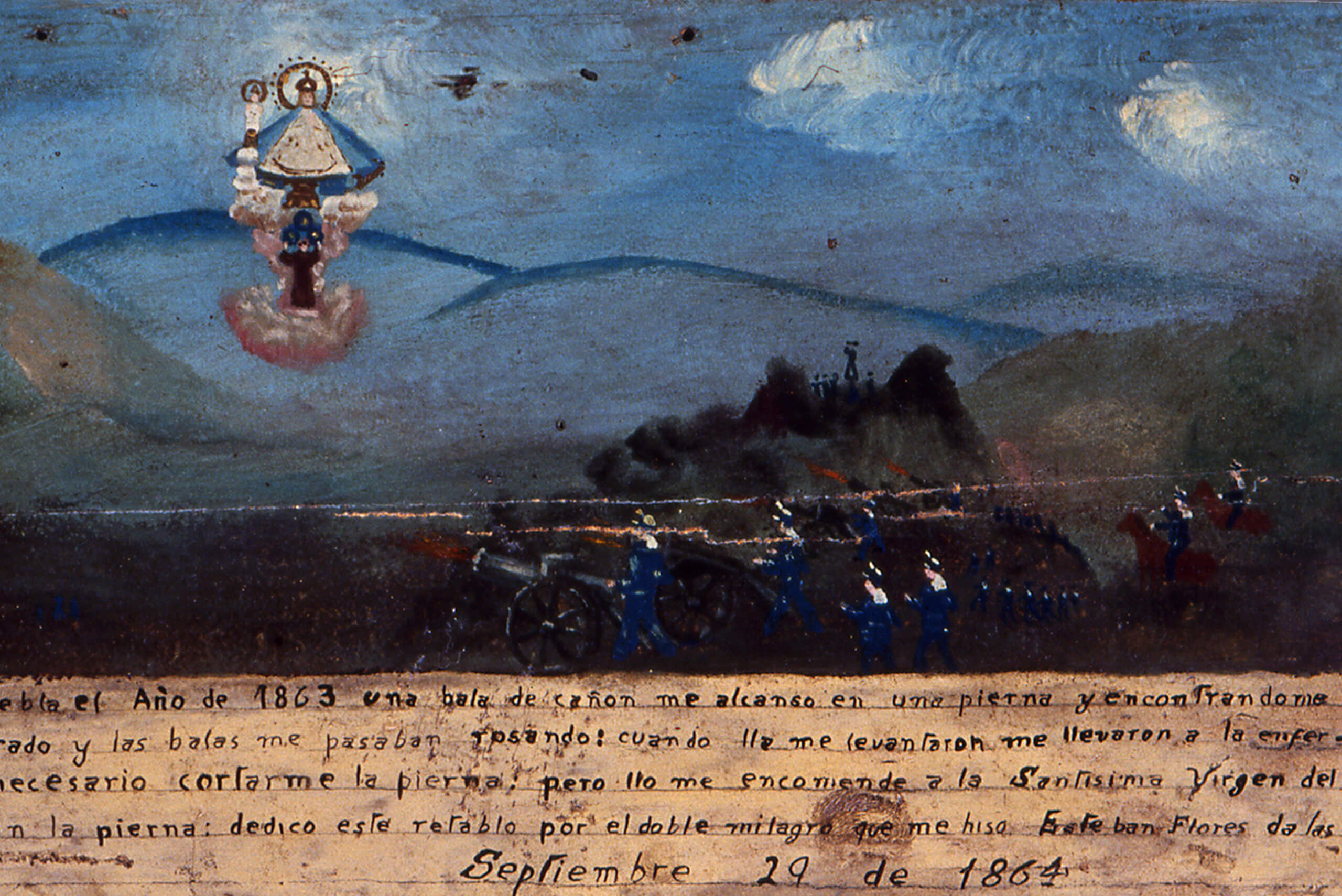Retablo a la Virgen del Pueblito | Testimonios de fe: Colección de Exvotos del Museo Amparo | Museo Amparo, Puebla