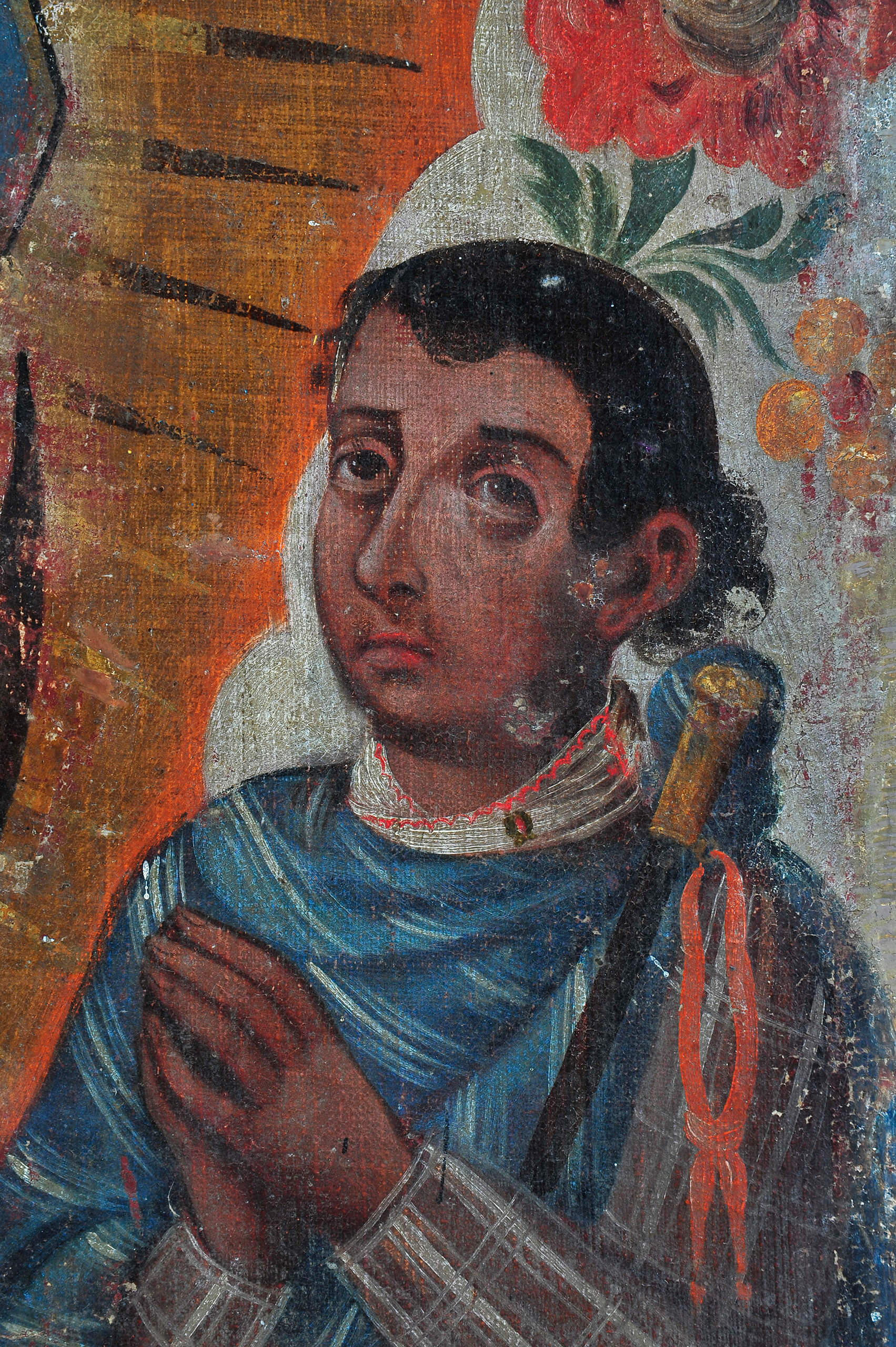 Virgen de Guadalupe con donantes indígenas | Testimonios de fe: Colección de Exvotos del Museo Amparo | Museo Amparo, Puebla