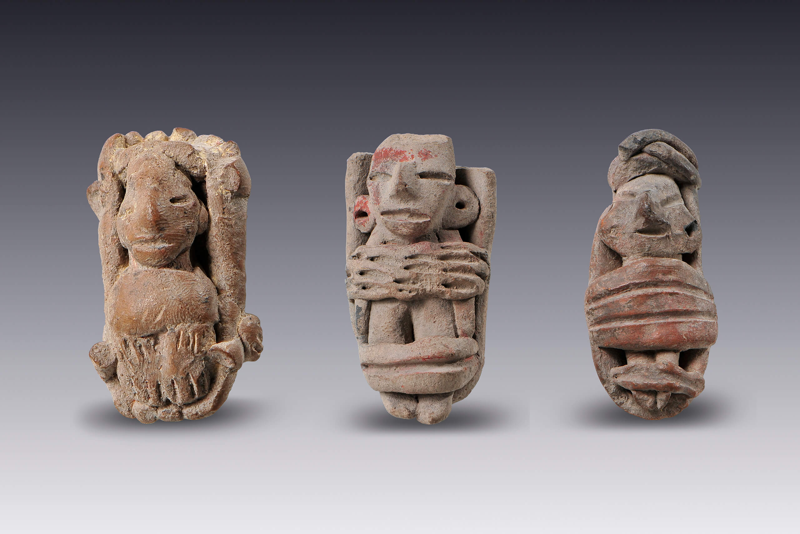 Tres cunas diminutas | El México antiguo. Salas de Arte Prehispánico | Museo Amparo, Puebla