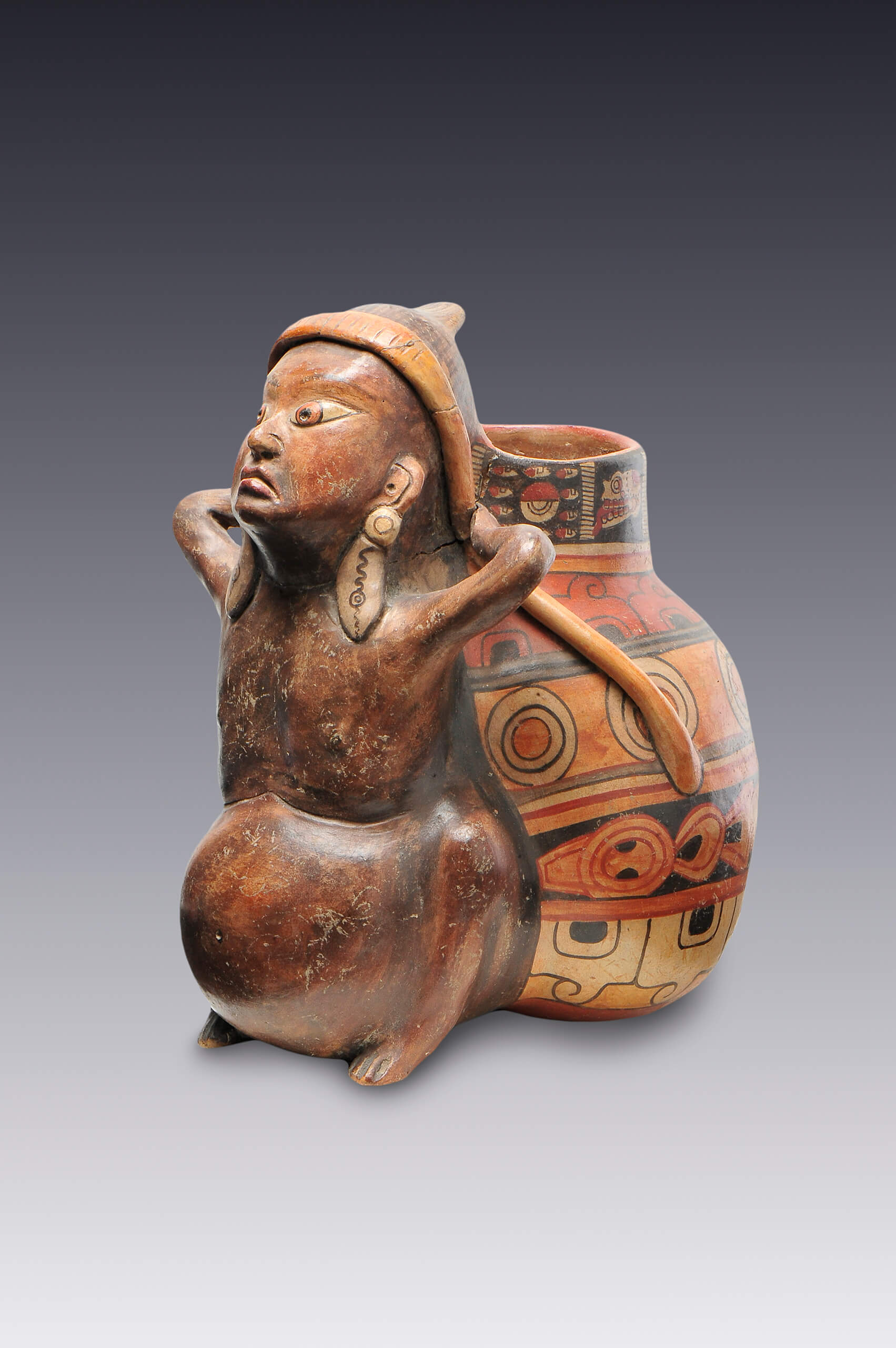 Aguador con vasija del inframundo | El México antiguo. Salas de Arte Prehispánico | Museo Amparo, Puebla