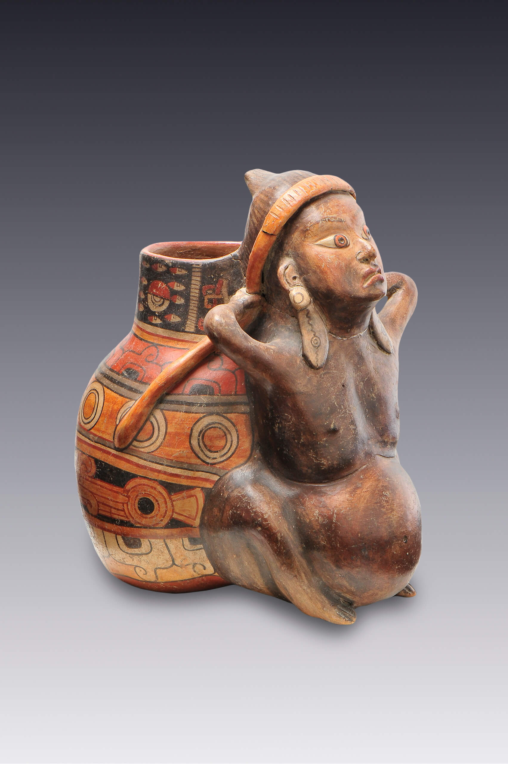 Aguador con vasija del inframundo | El México antiguo. Salas de Arte Prehispánico | Museo Amparo, Puebla