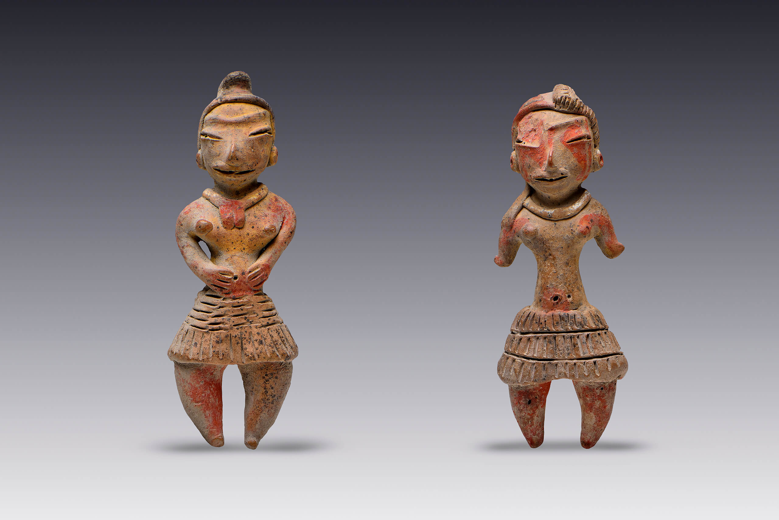 Bailarinas con falda incisa | El México antiguo. Salas de Arte Prehispánico | Museo Amparo, Puebla