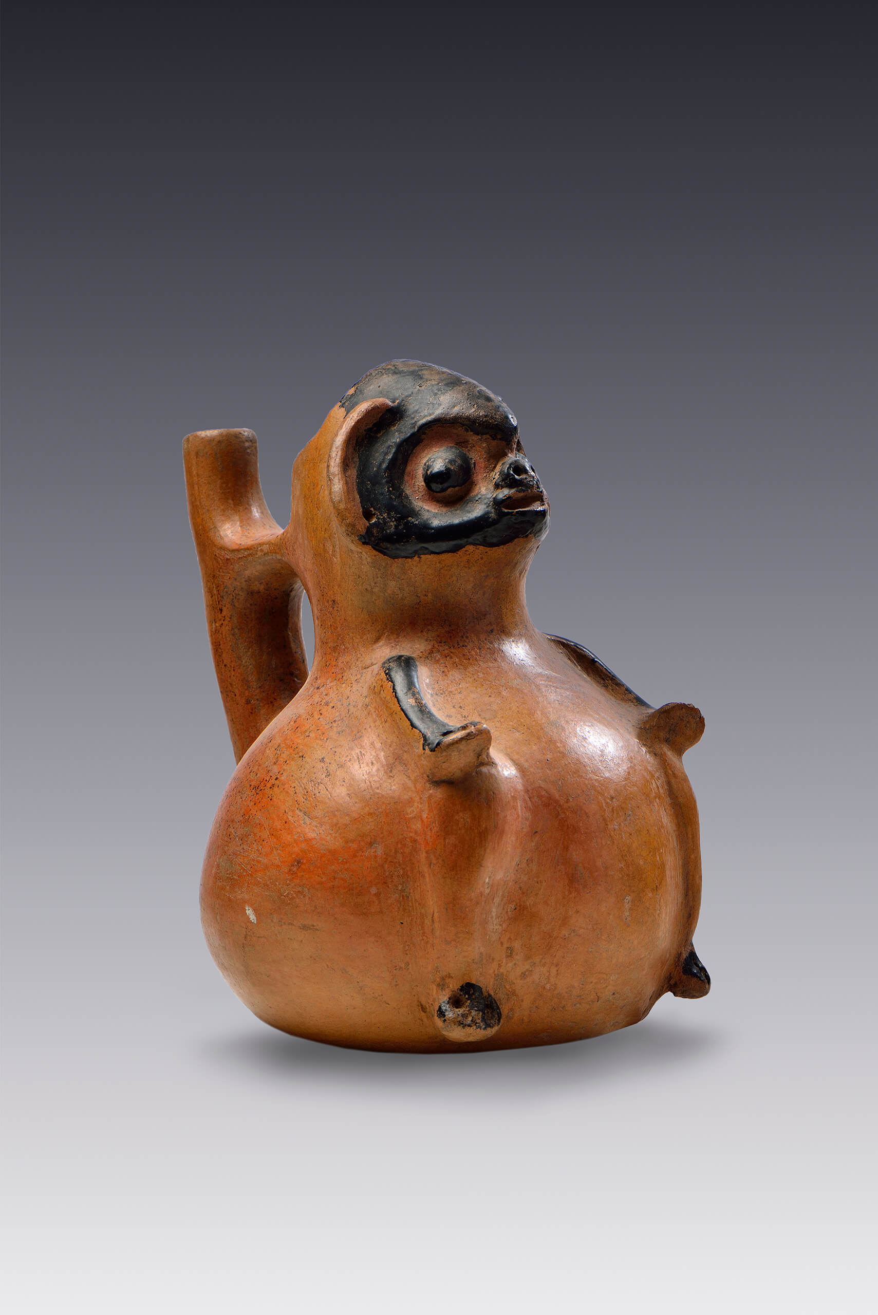 Vasija con la efigie de un mono | El México antiguo. Salas de Arte Prehispánico | Museo Amparo, Puebla