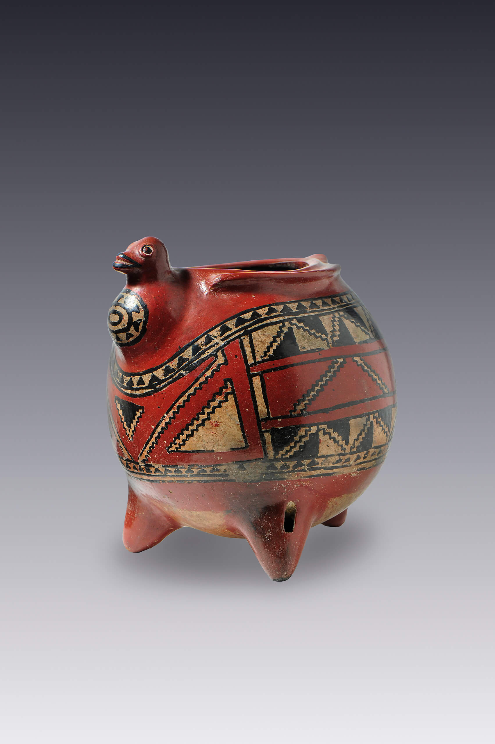 Olla trípode con forma de guajolote | El México antiguo. Salas de Arte Prehispánico | Museo Amparo, Puebla