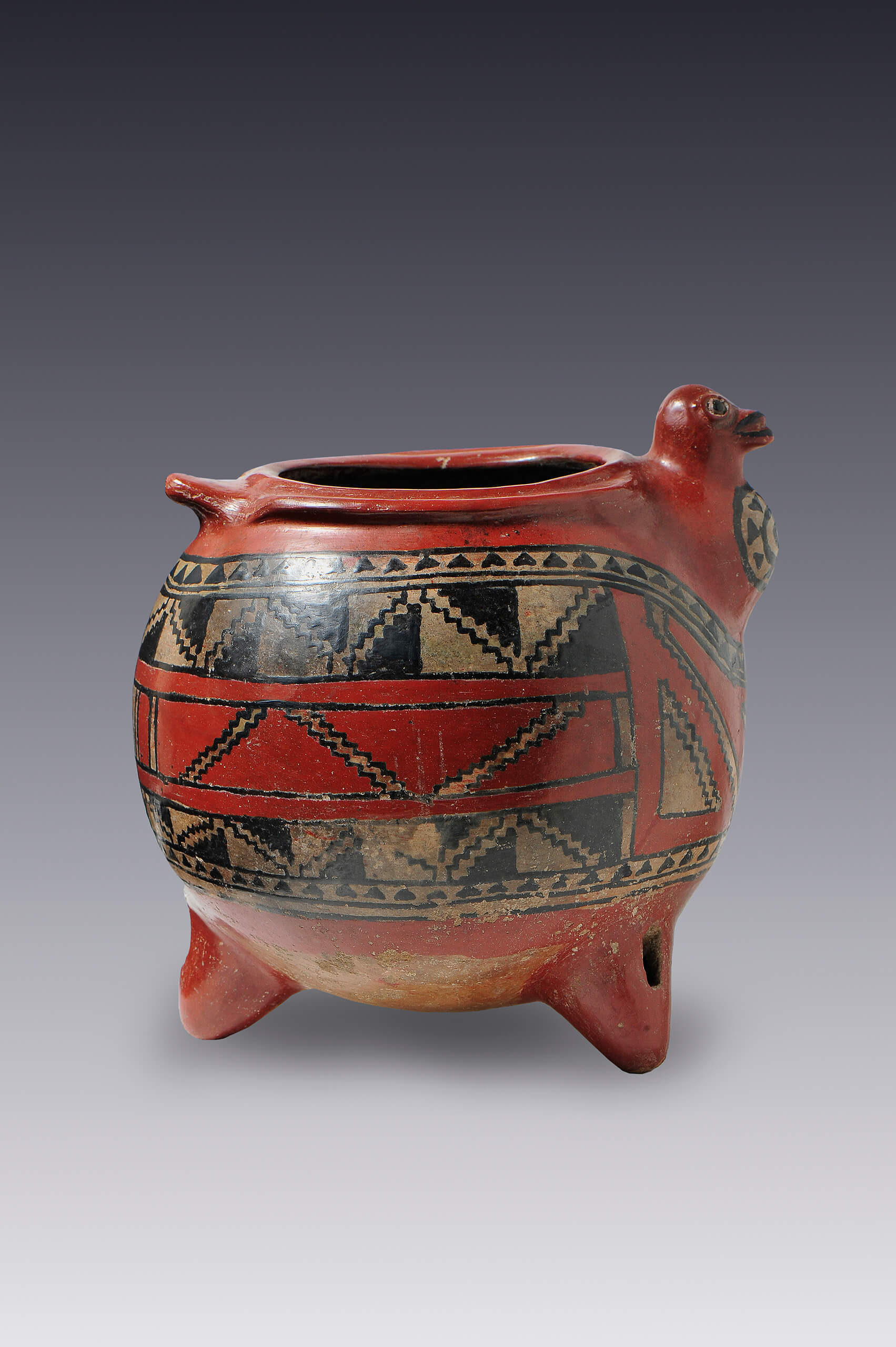 Olla trípode con forma de guajolote | El México antiguo. Salas de Arte Prehispánico | Museo Amparo, Puebla