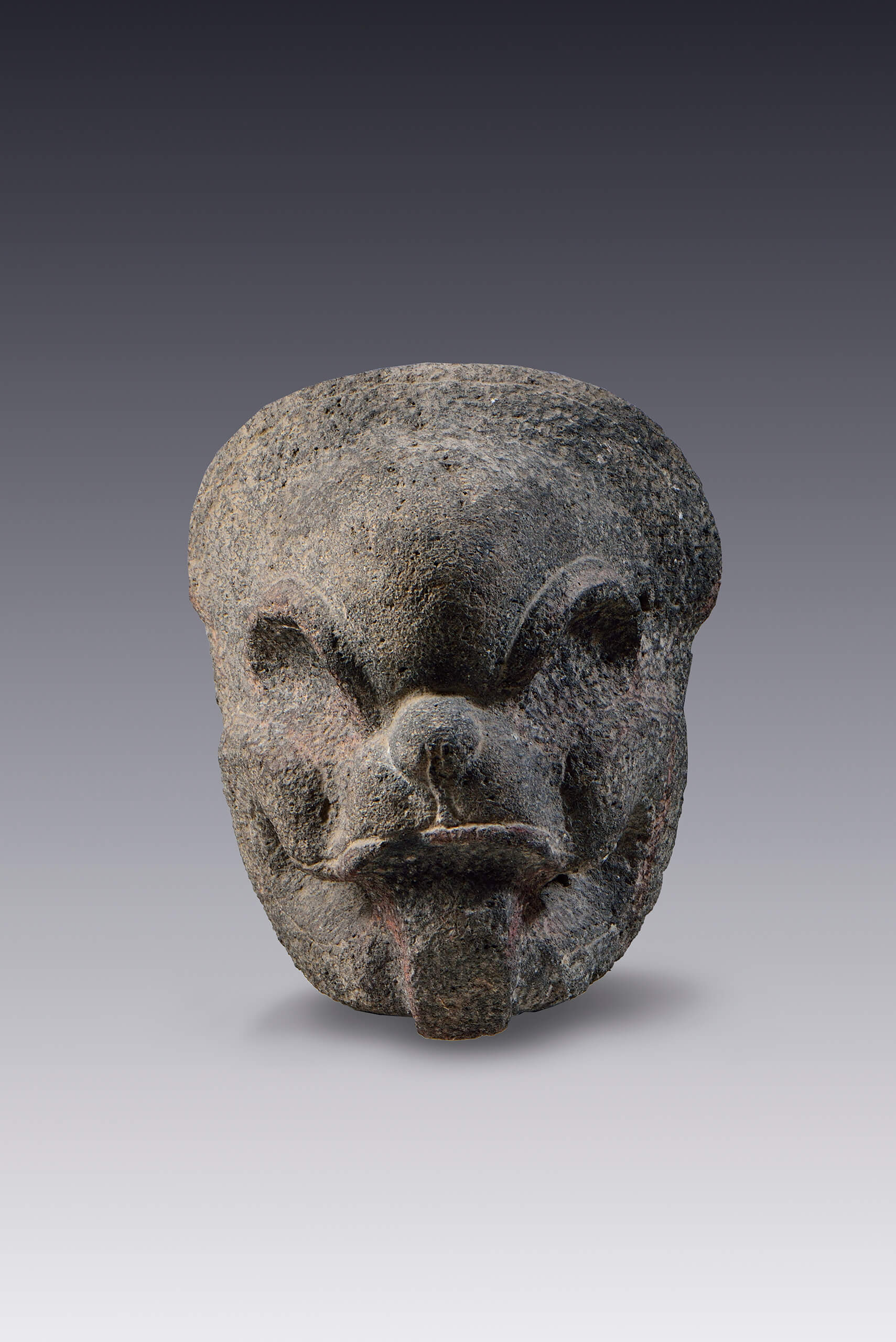 Escultura votiva de un rostro descarnado | El tiempo en las cosas II. Salas de Arte Contemporáneo | Museo Amparo, Puebla