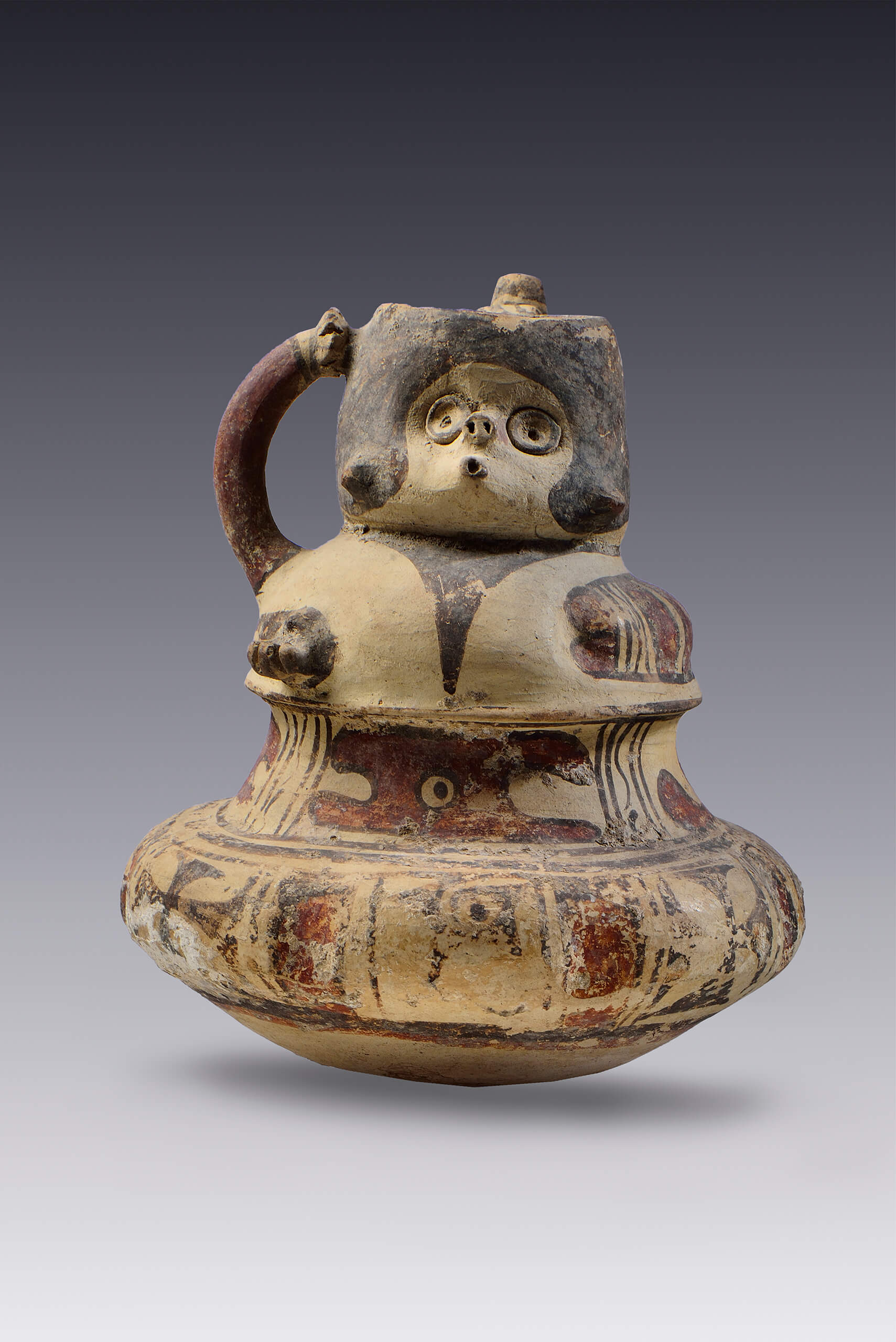 Vasija con vertedera y efigie antropomorfa | El México antiguo. Salas de Arte Prehispánico | Museo Amparo, Puebla