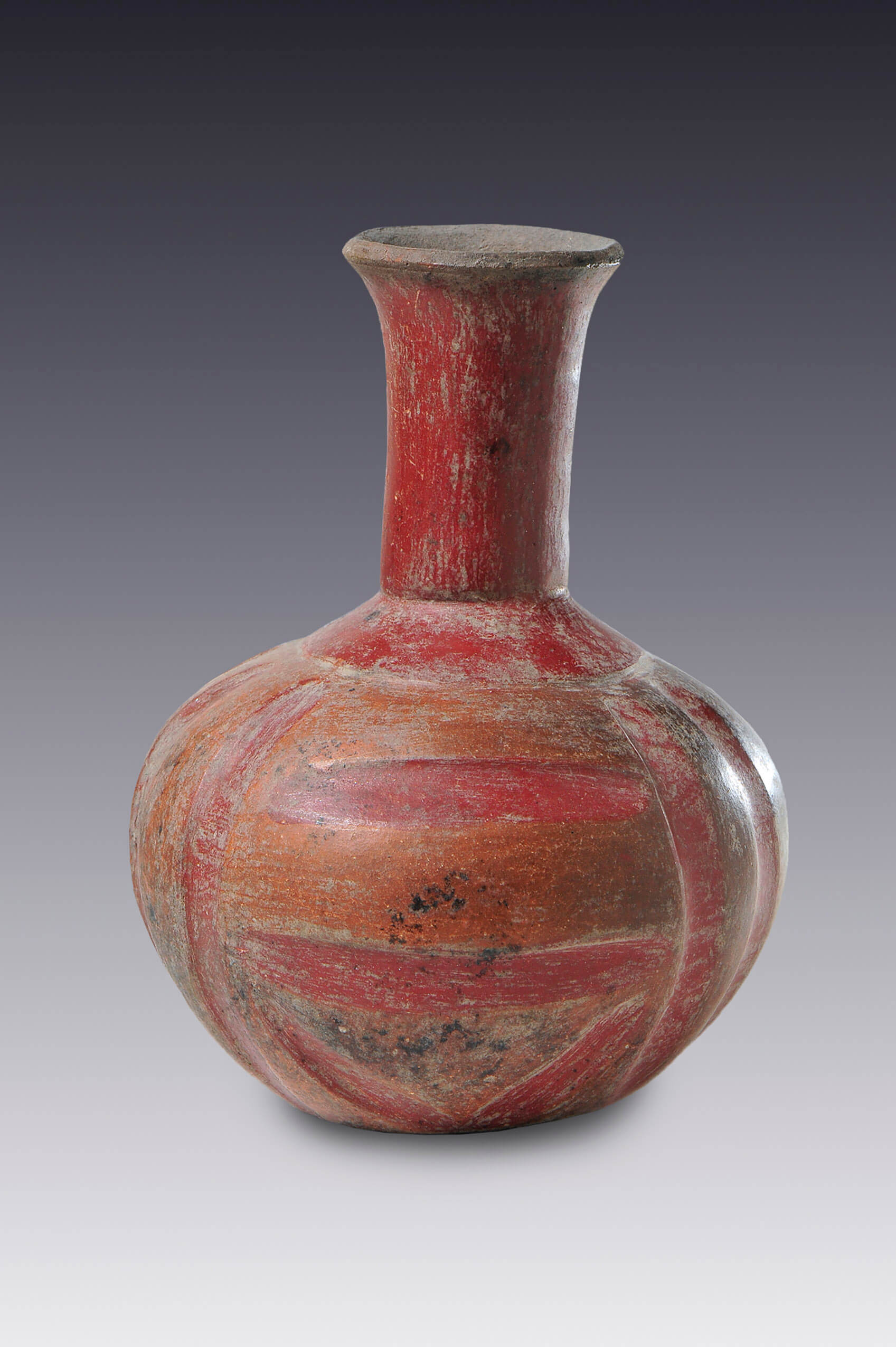Botell&oacute;n fitomorfo bicolor | El M&eacute;xico antiguo. Salas de Arte Prehisp&aacute;nico | Museo Amparo, Puebla