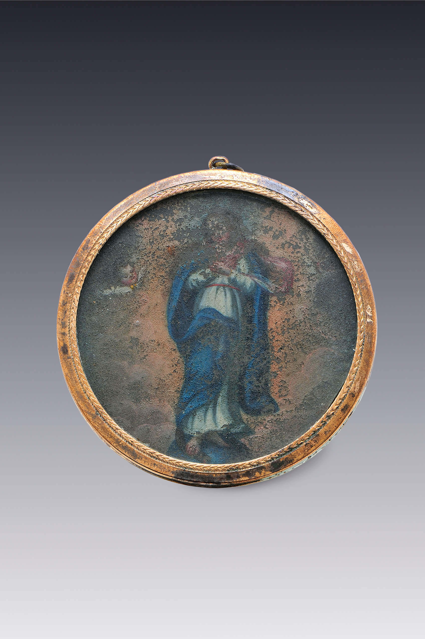 Medallón-relicario (Jesucristo e Inmaculada) | Por mano de ángeles cincelado | Museo Amparo, Puebla
