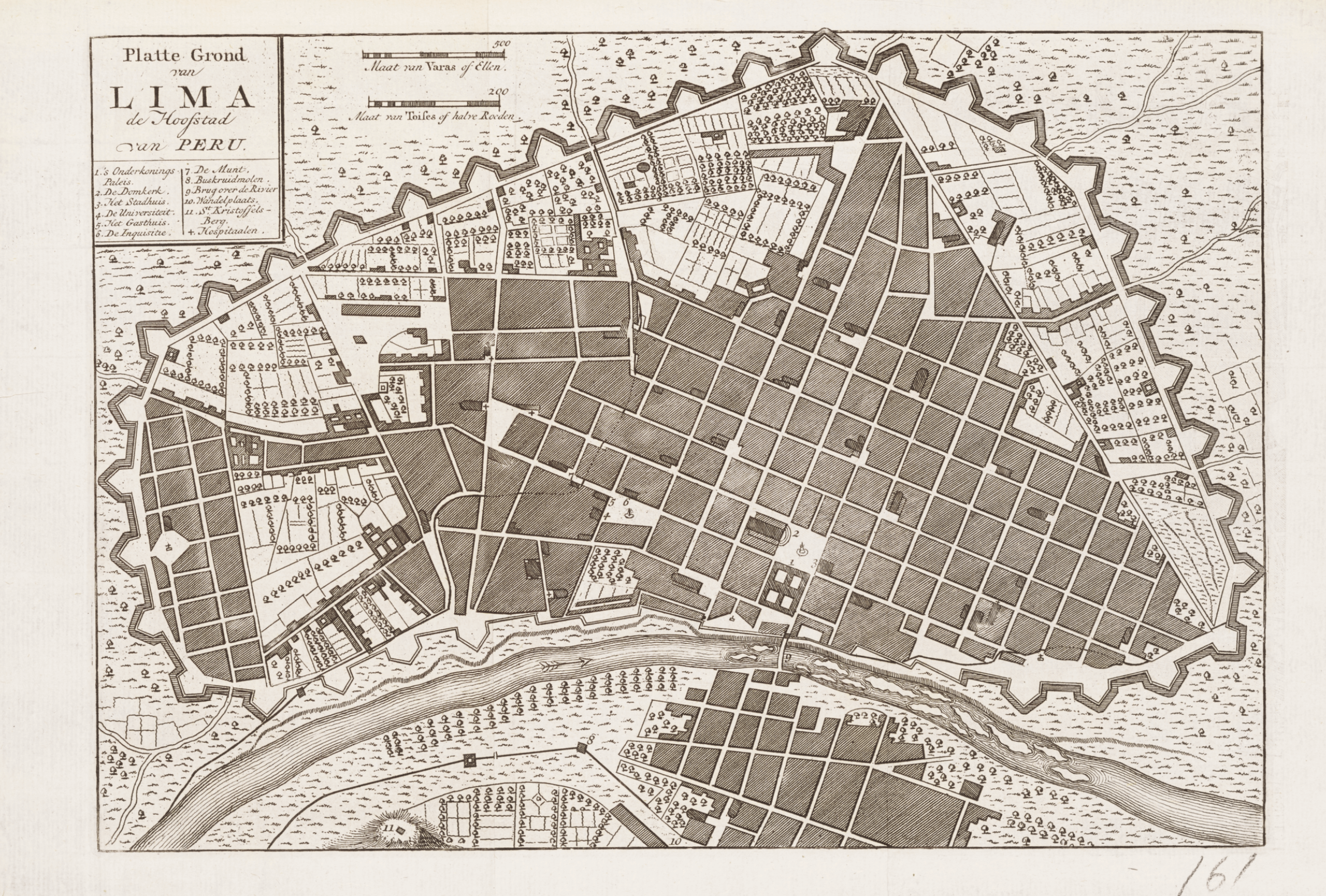 Plano de Lima, capital del Perú | La metrópolis en América Latina, 1830-1930 | Museo Amparo, Puebla