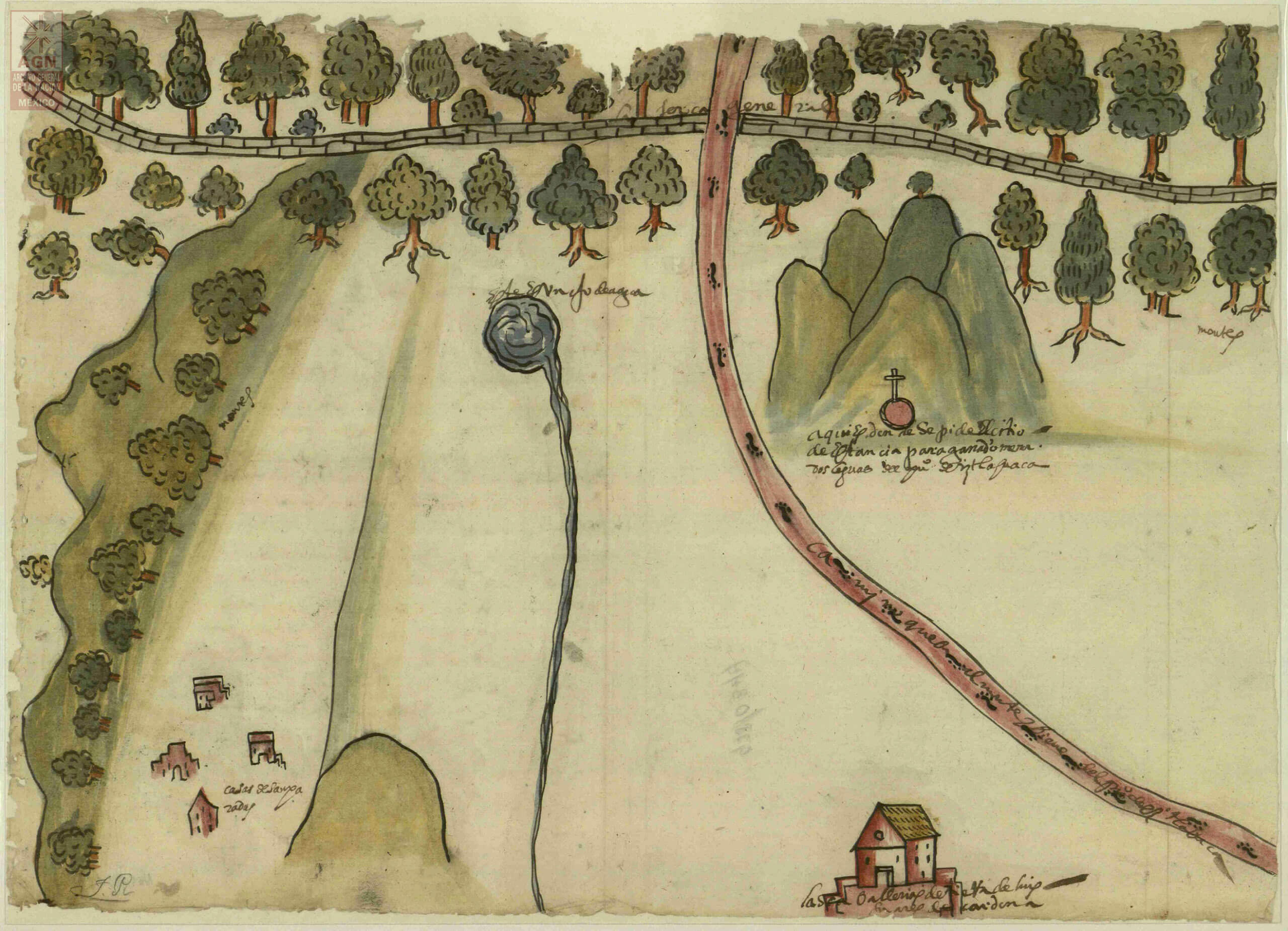 Mapa de Ixtlahuaca, Estado de México | In Tlilli in Tlapalli. Imágenes de la nueva tierra: identidad indígena después de la conquista | Museo Amparo, Puebla