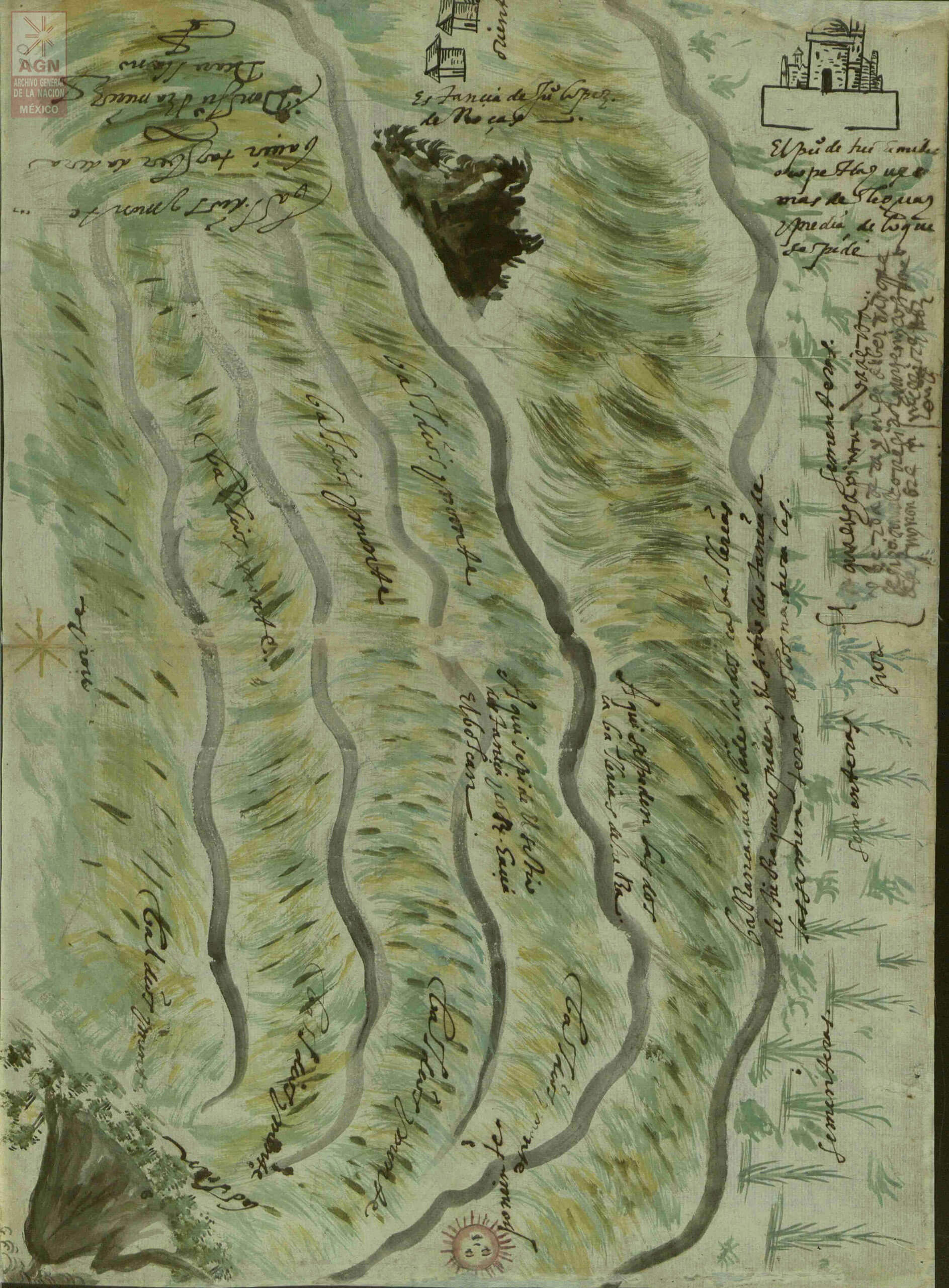 Mapa de Tochimilco, Puebla | In Tlilli in Tlapalli. Imágenes de la nueva tierra: identidad indígena después de la conquista | Museo Amparo, Puebla