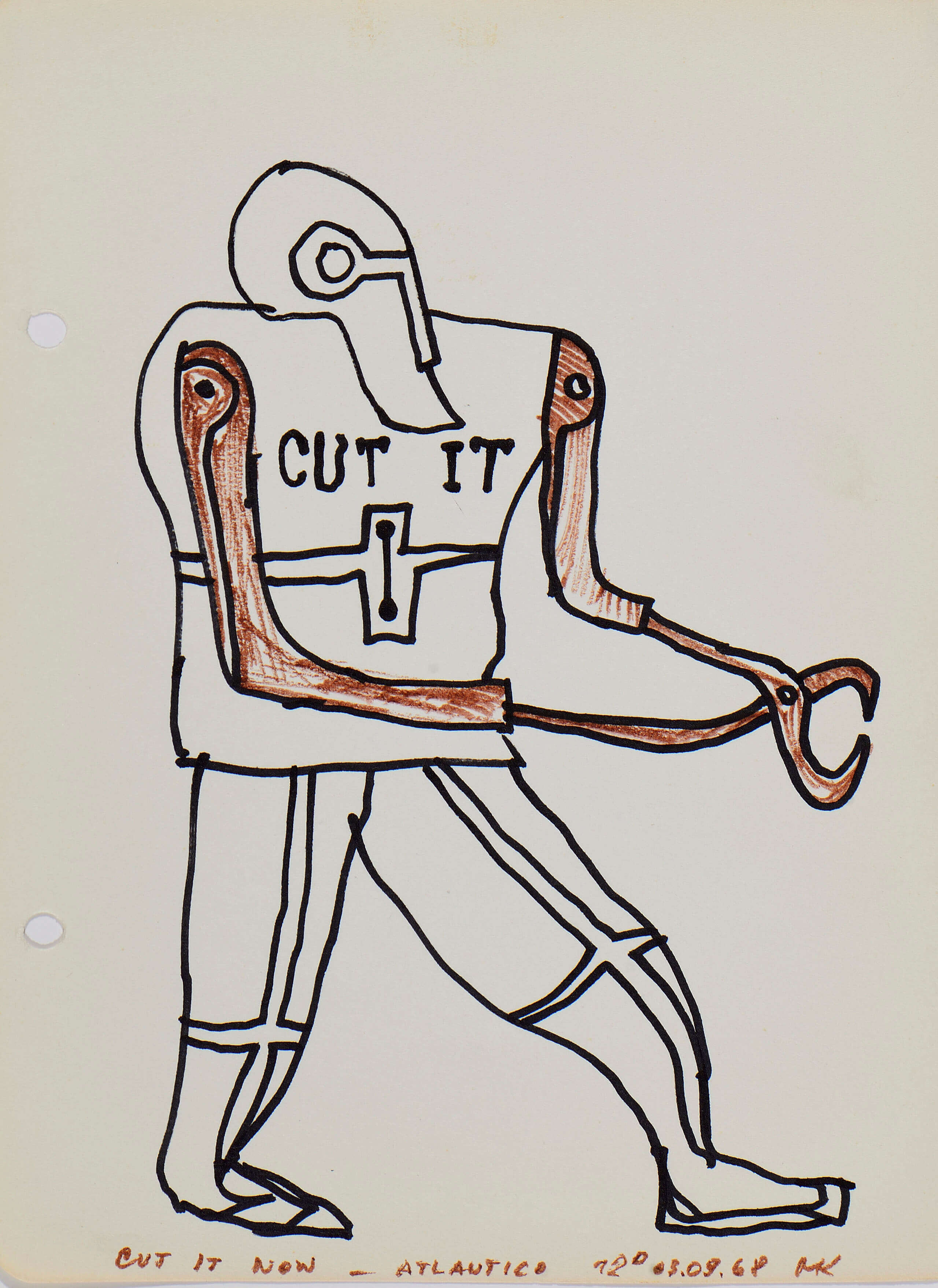 Cut it Now, Screw Man, One, Two, Turn Left (Córtalo ahora, Hombre tornillo, Uno, dos, Vira a la izquierda) | Marcos Kurtycz. Contra el estado de guerra, un arte de acción total | Museo Amparo, Puebla
