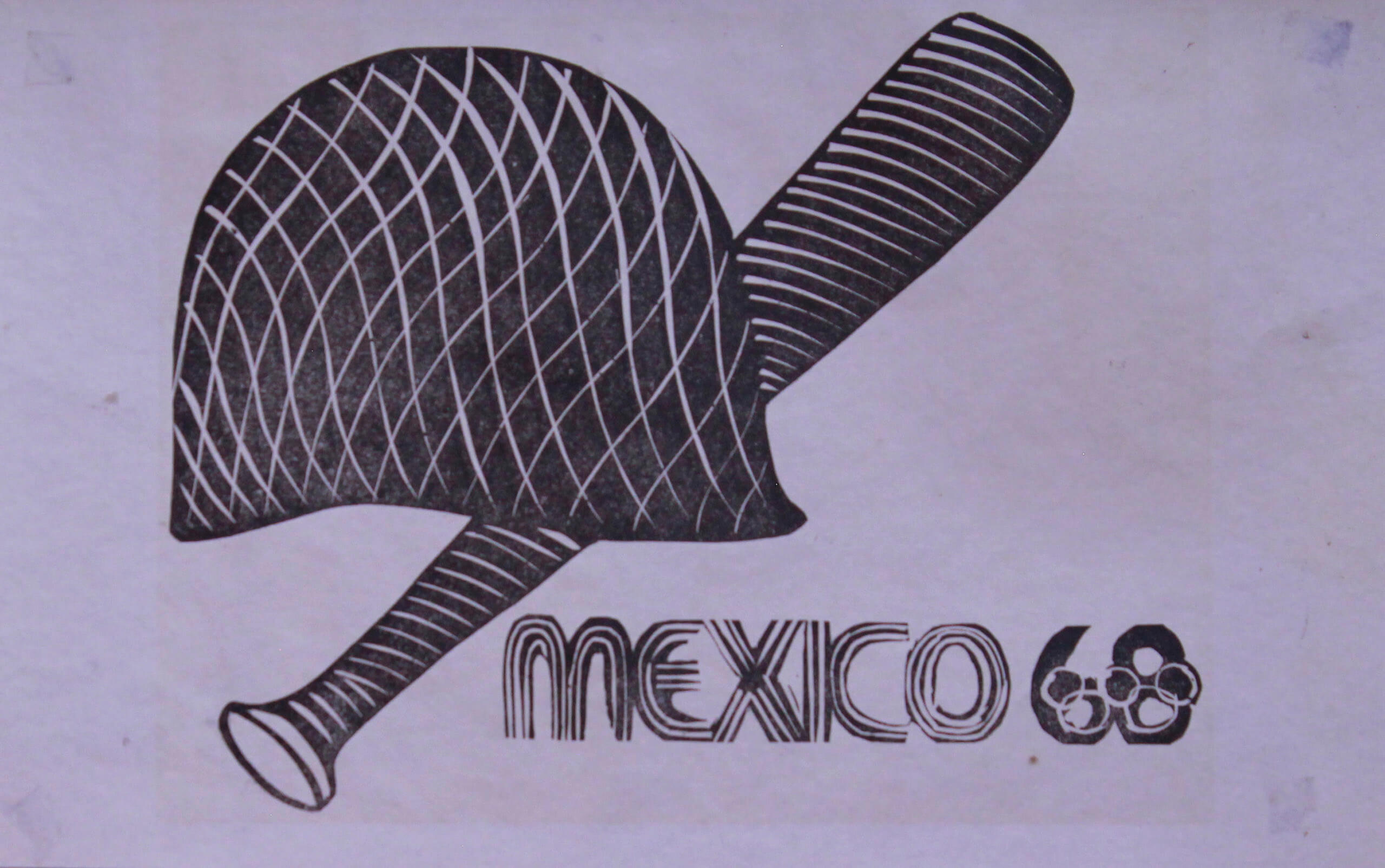 México 68 (casco y macana) | La demanda inasumible. Imaginación social y autogestión gráfica en México, 1968-2018 | Museo Amparo, Puebla