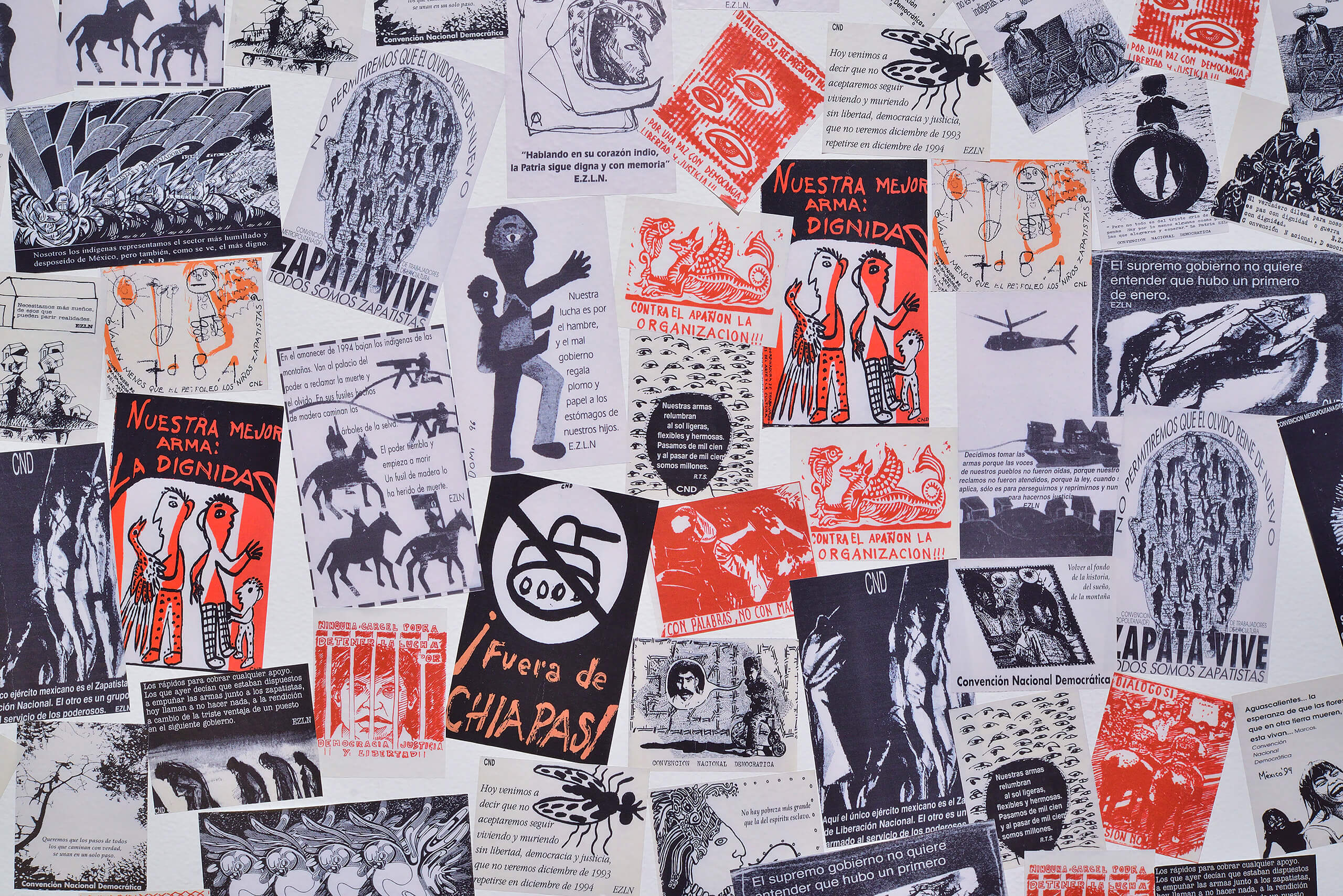 Collage de calcomanías zapatistas | La demanda inasumible. Imaginación  social y autogestión gráfica en México, 1968-