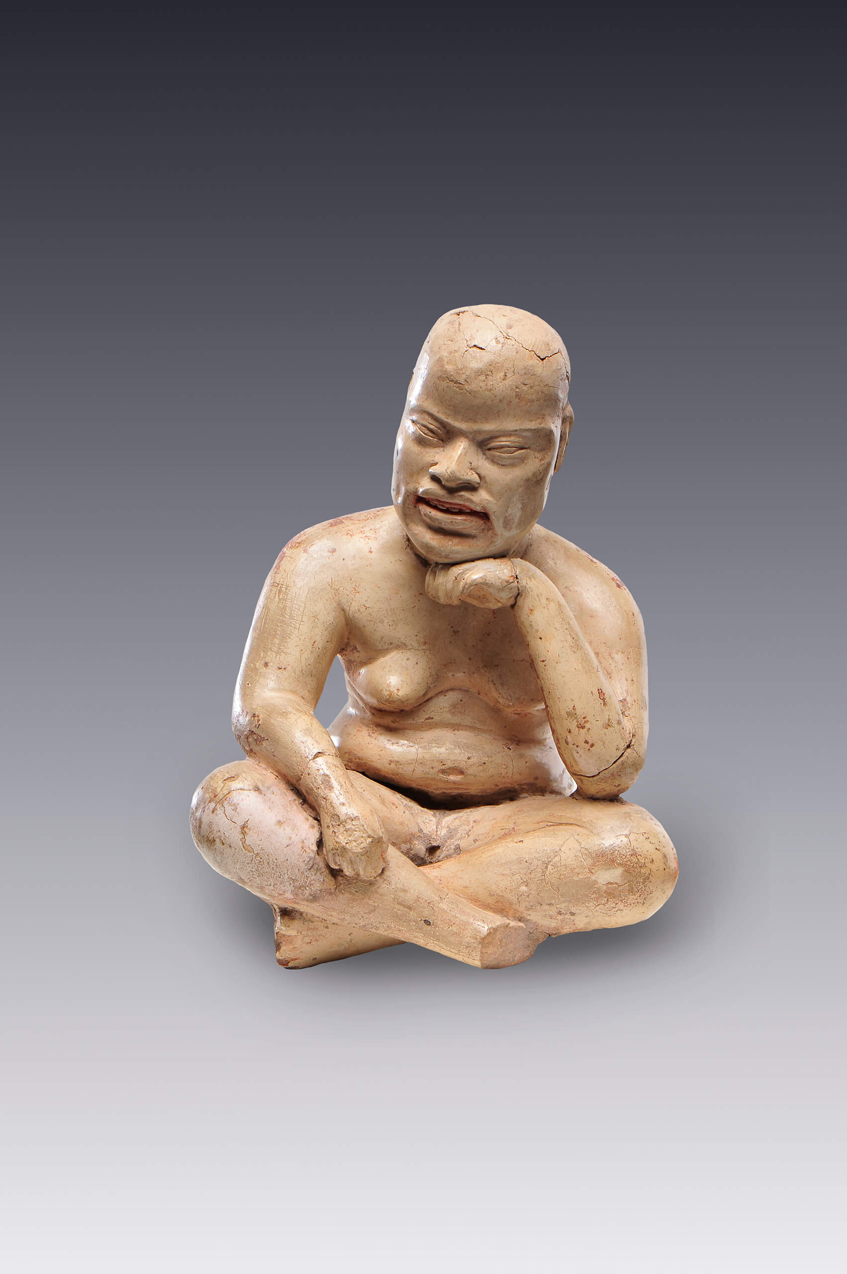 Hombre en actitud reflexiva | El México antiguo. Salas de Arte Prehispánico | Museo Amparo, Puebla