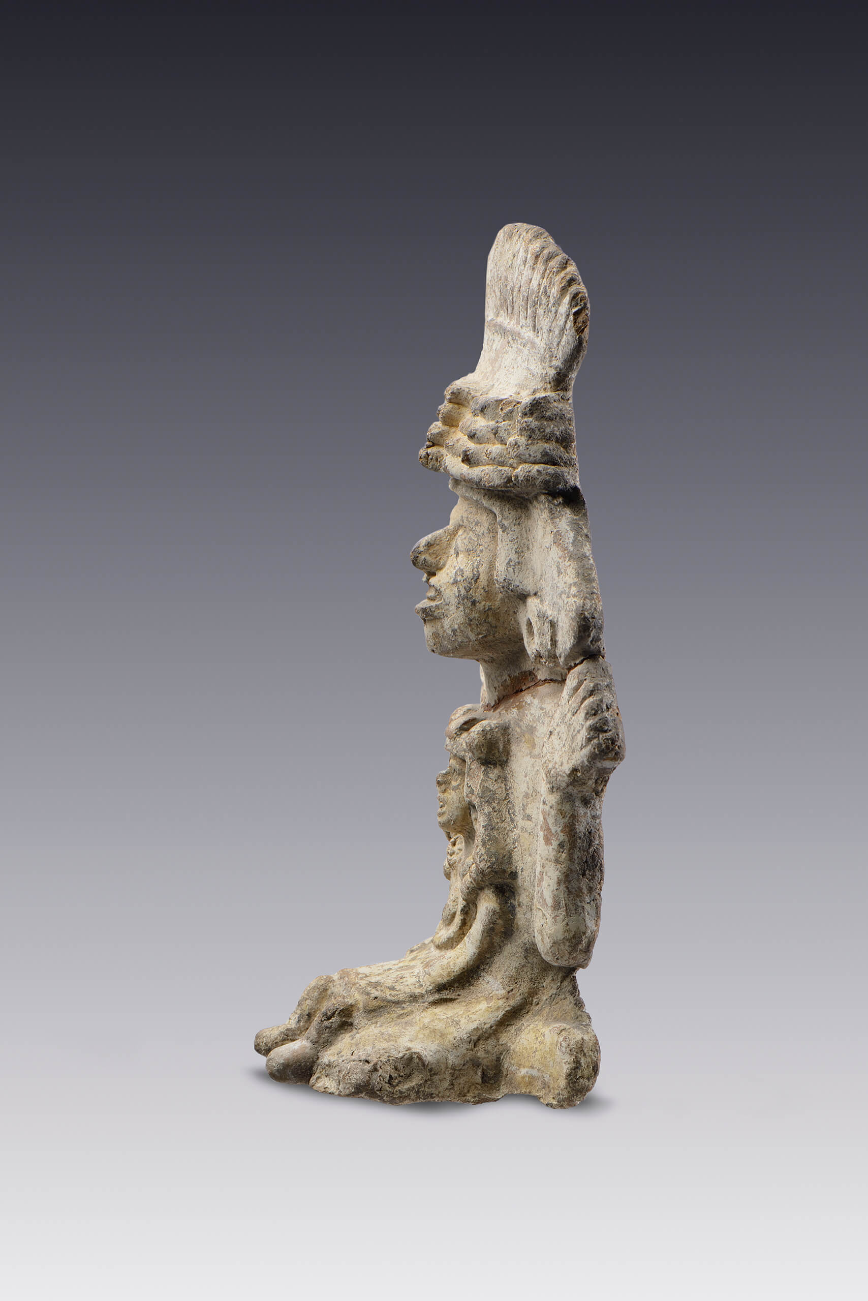 Figurilla femenina sedente con niña | El México antiguo. Salas de Arte Prehispánico | Museo Amparo, Puebla