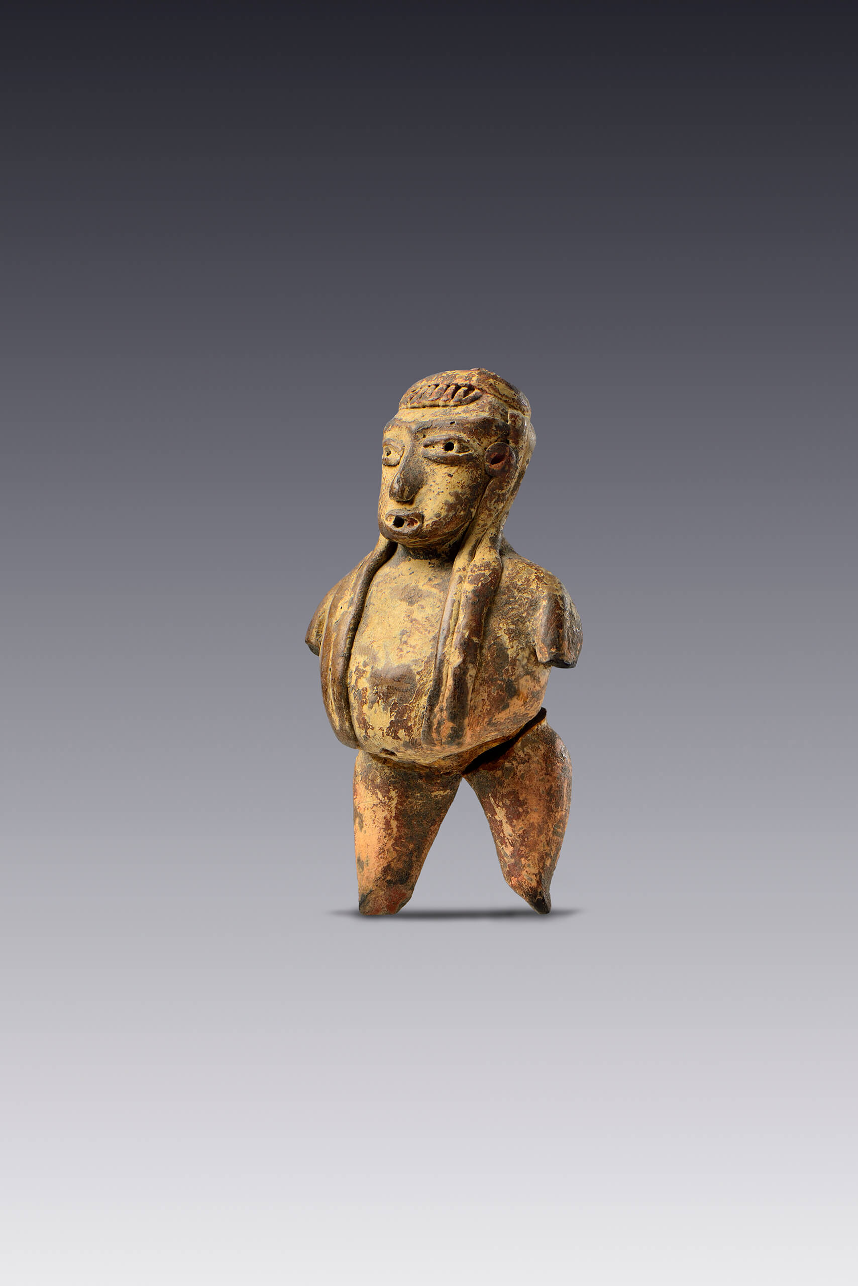 Figurilla de mujer con cuerpo abultado | El México antiguo. Salas de Arte Prehispánico | Museo Amparo, Puebla
