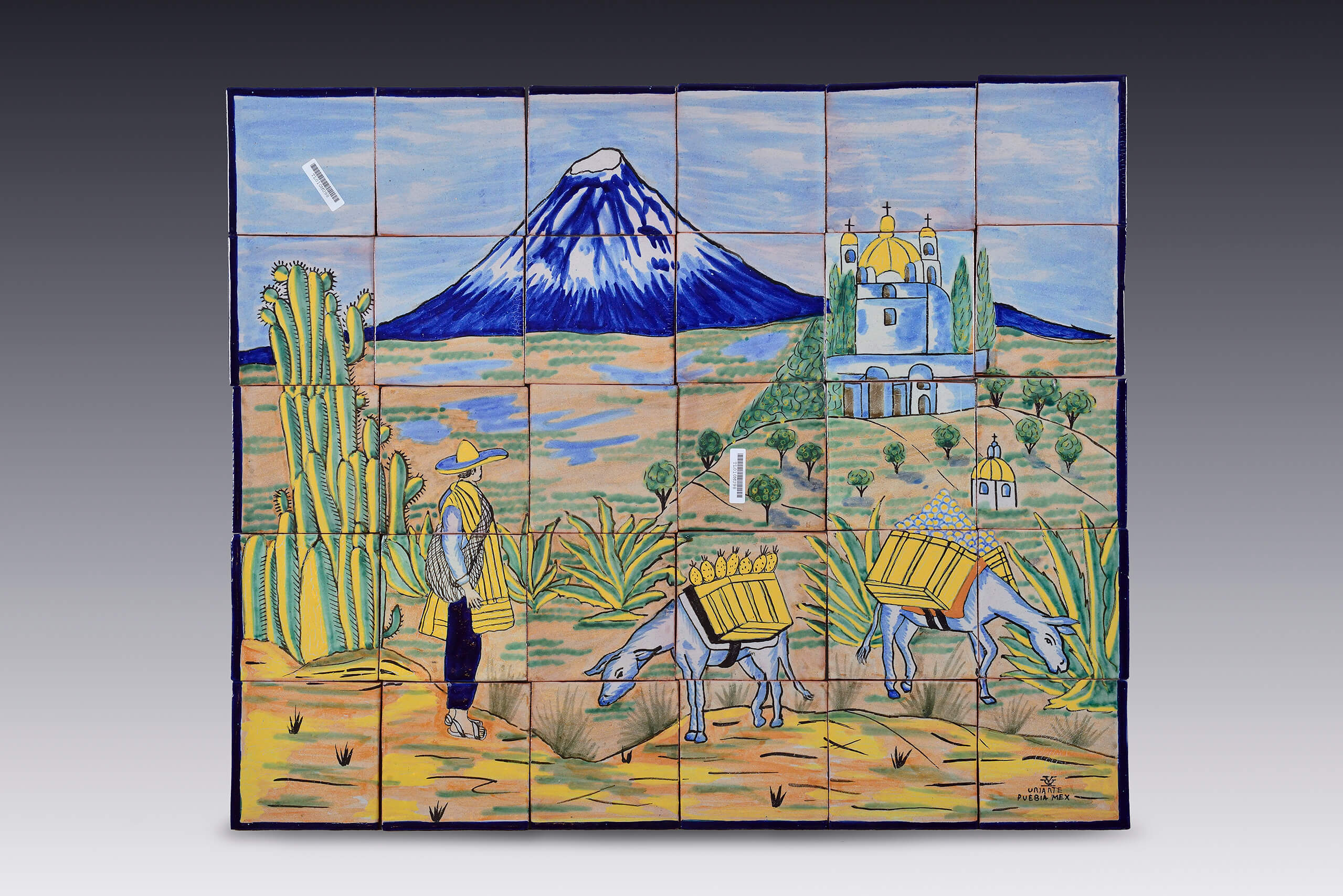 Panel con paisaje costumbrista de Cholula | Salas de Arte Virreinal y Siglo XIX | Museo Amparo, Puebla
