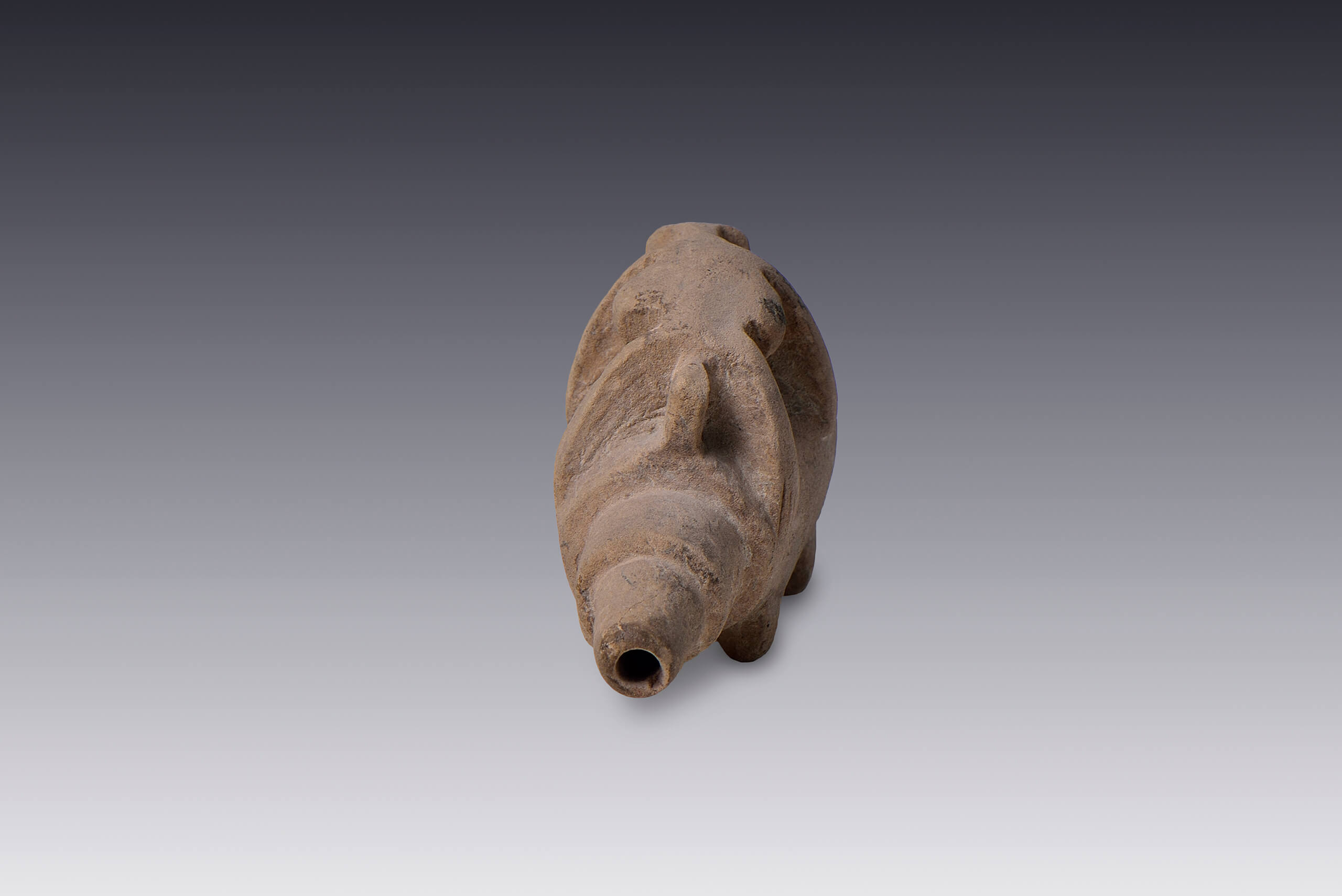 Figura antropozoomorfa, posible componente de una pipa o sahumador | El México antiguo. Salas de Arte Prehispánico | Museo Amparo, Puebla