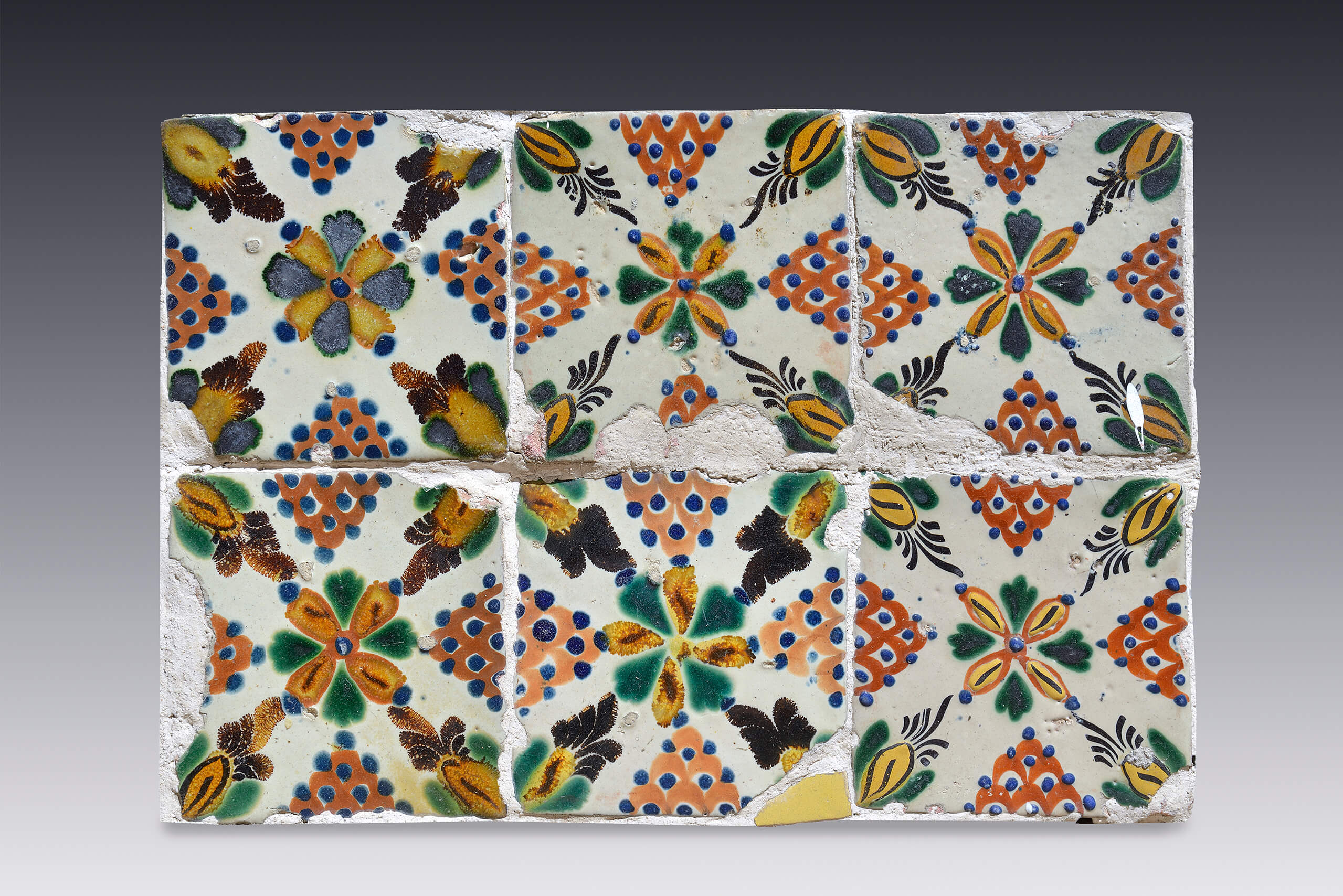 Panel polícromo con motivo vegetal | Salas de Arte Virreinal y Siglo XIX | Museo Amparo, Puebla