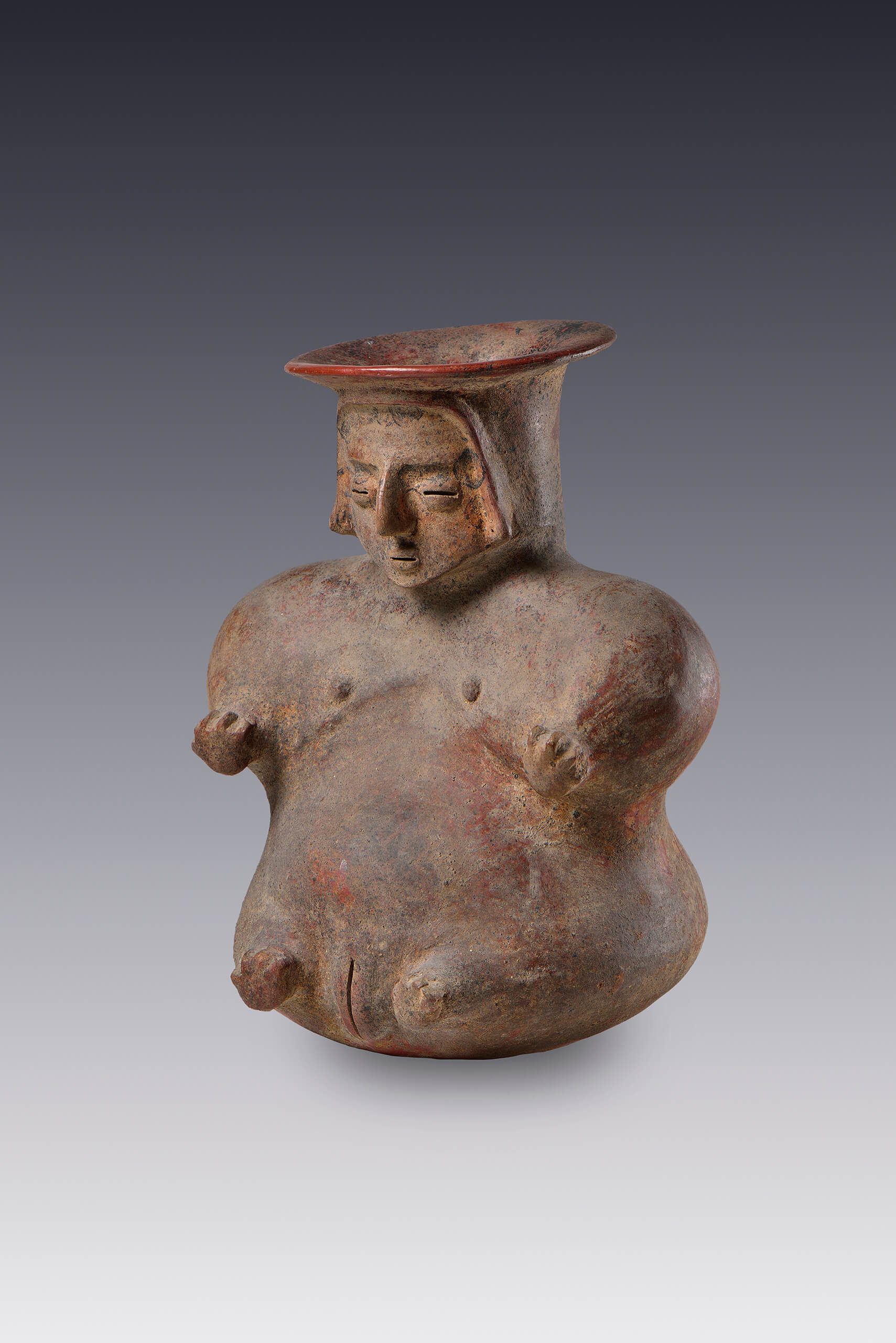 Vasija de mujer con vientre abultado | El México antiguo. Salas de Arte Prehispánico | Museo Amparo, Puebla