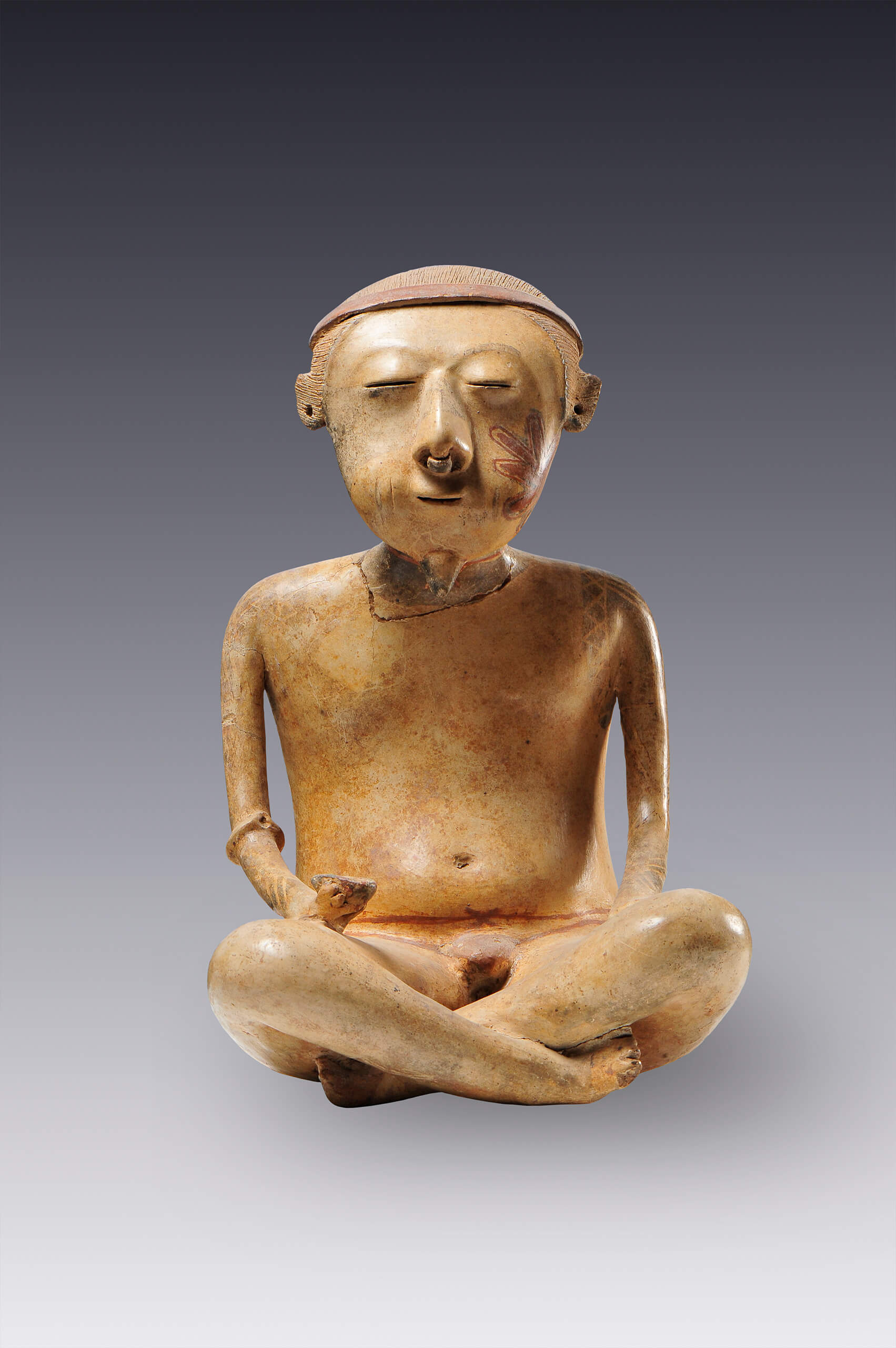Anciano que medita | El México antiguo. Salas de Arte Prehispánico | Museo Amparo, Puebla