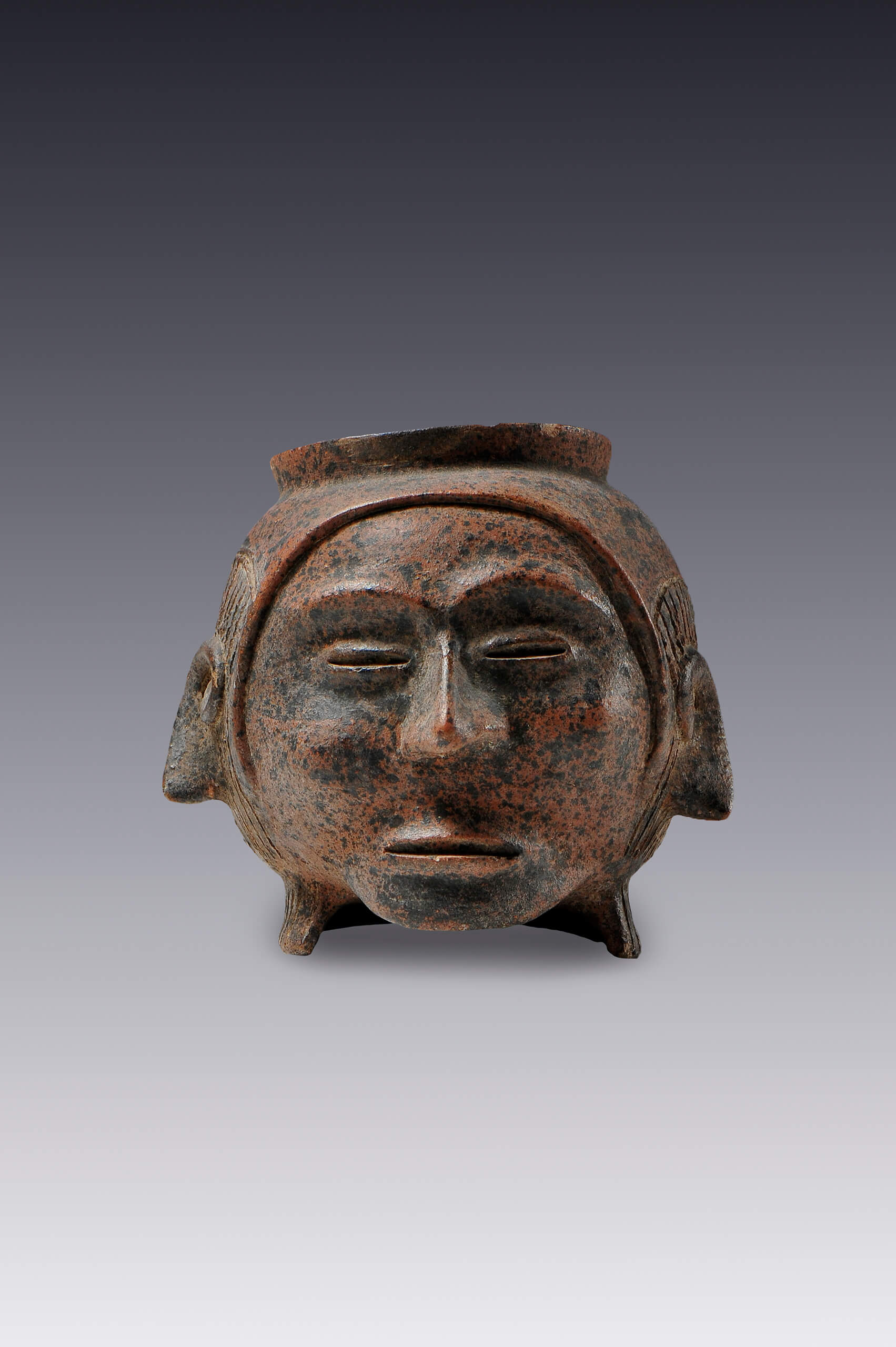 Olla con forma de cabeza humana | El México antiguo. Salas de Arte Prehispánico | Museo Amparo, Puebla