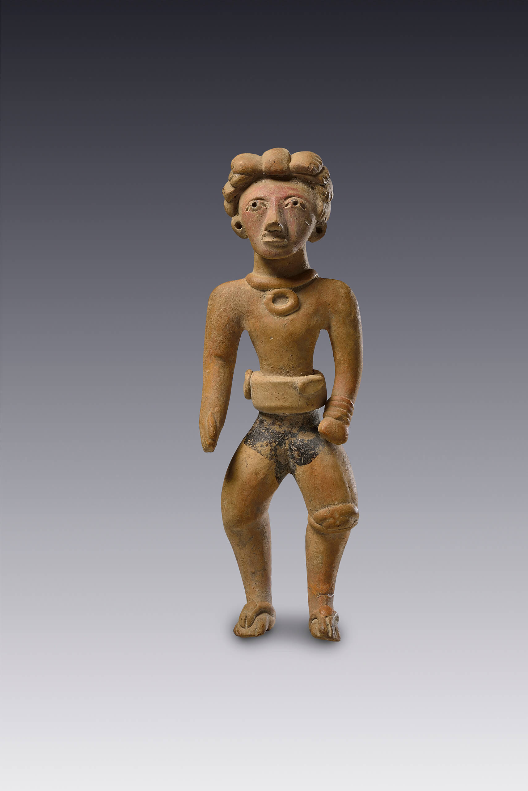 Jugador de pelota con cara roja | El México antiguo. Salas de Arte Prehispánico | Museo Amparo, Puebla
