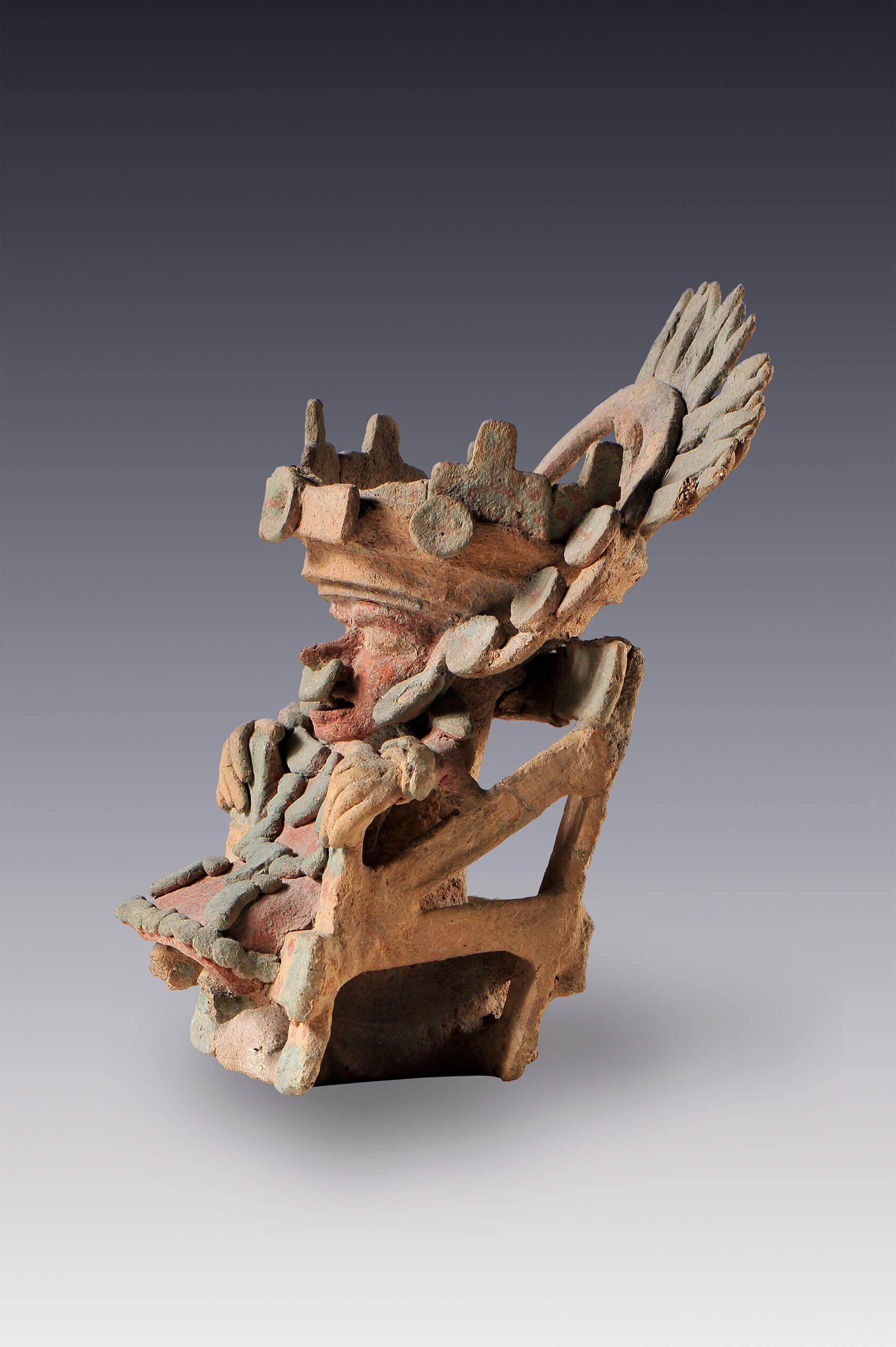 Señor en asiento (brasero) | El México antiguo. Salas de Arte Prehispánico | Museo Amparo, Puebla