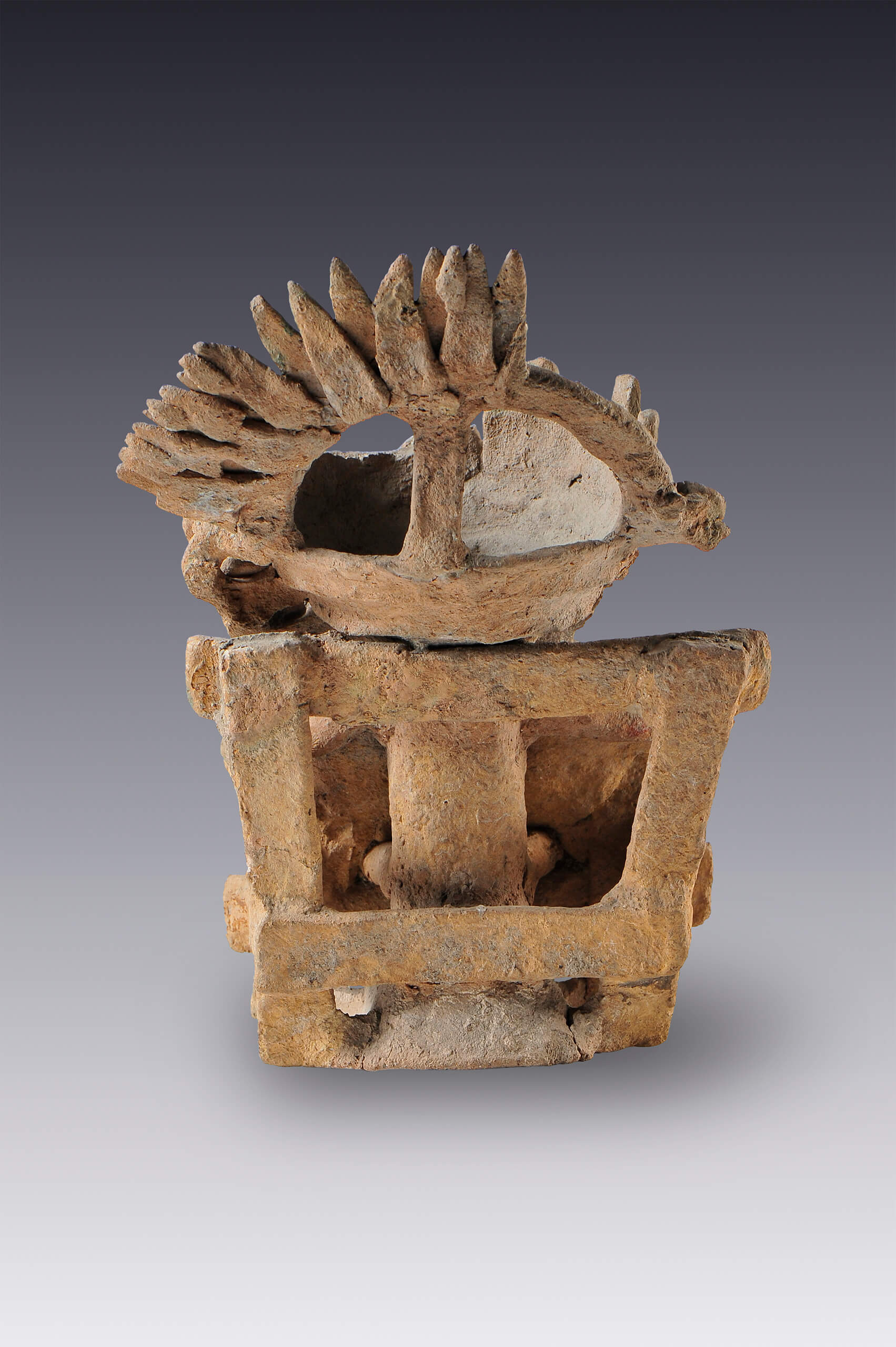 Señor en asiento (brasero) | El México antiguo. Salas de Arte Prehispánico | Museo Amparo, Puebla