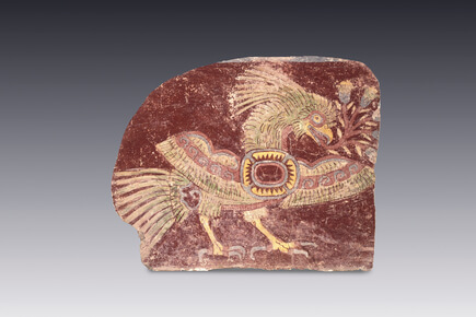 Quetzal alegórico, fragmento de pintura mural