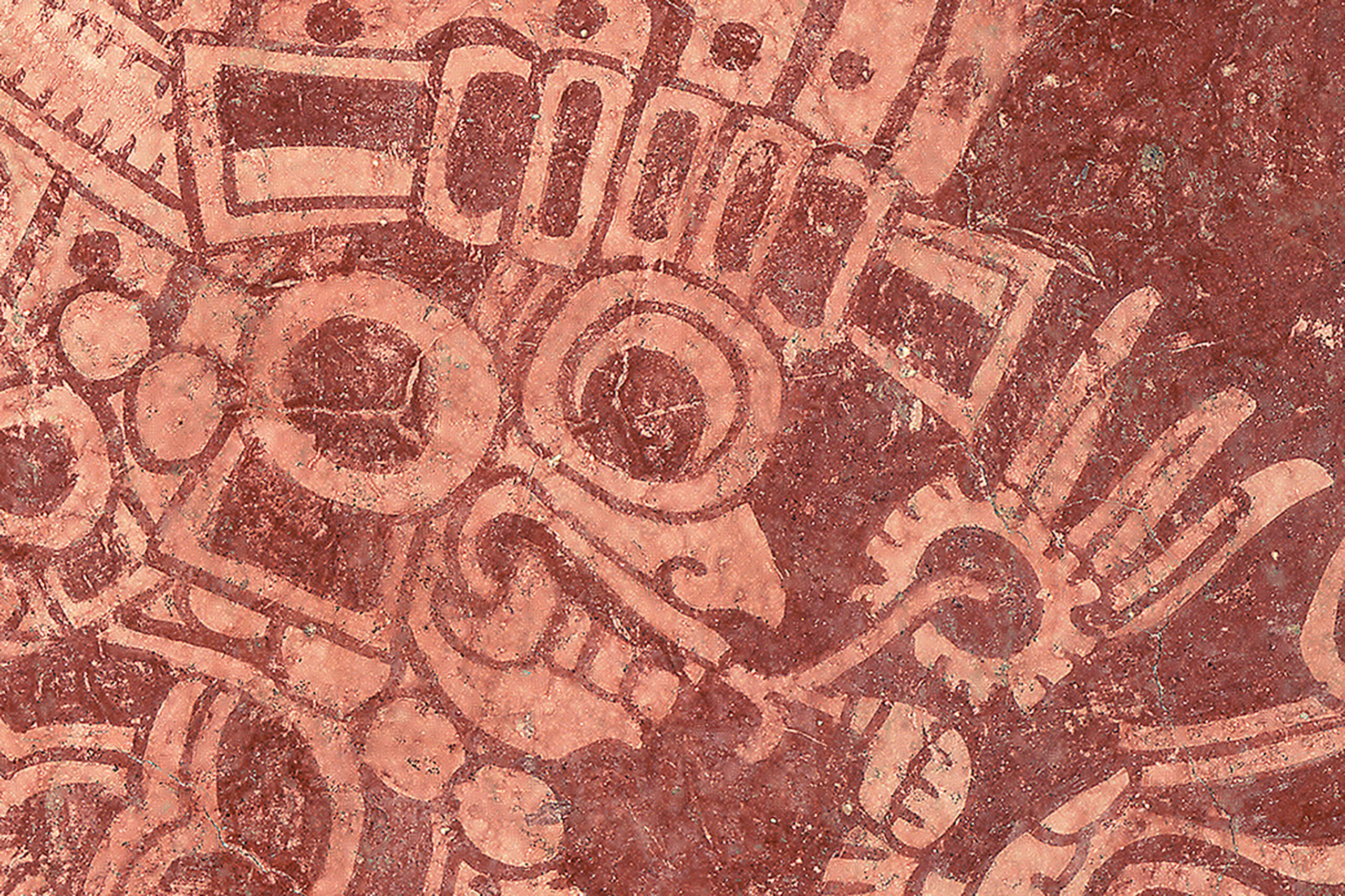 El dios Tláloc, fragmento de pintura mural | El México antiguo. Salas de Arte Prehispánico | Museo Amparo, Puebla