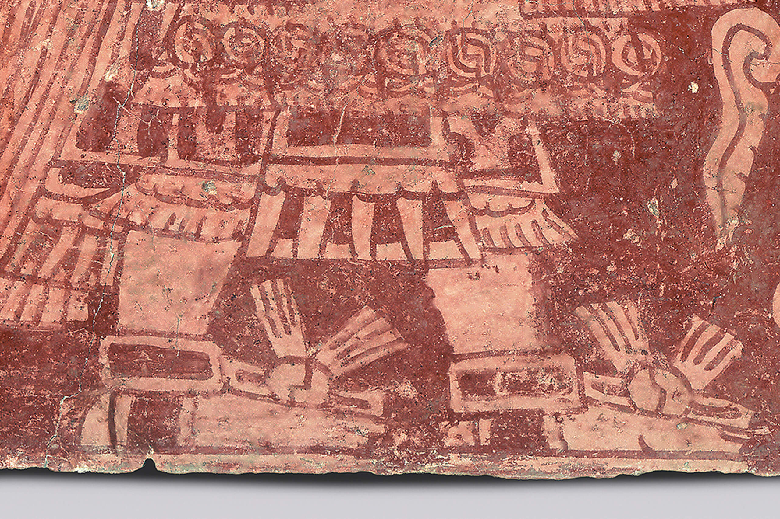 El dios Tláloc, fragmento de pintura mural | El México antiguo. Salas de Arte Prehispánico | Museo Amparo, Puebla
