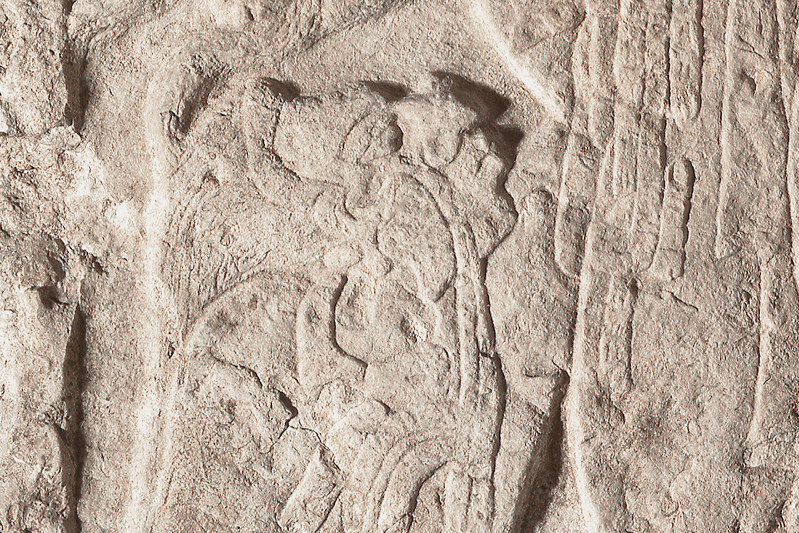 Estela que representa un gobernante con un cautivo | El México antiguo. Salas de Arte Prehispánico | Museo Amparo, Puebla