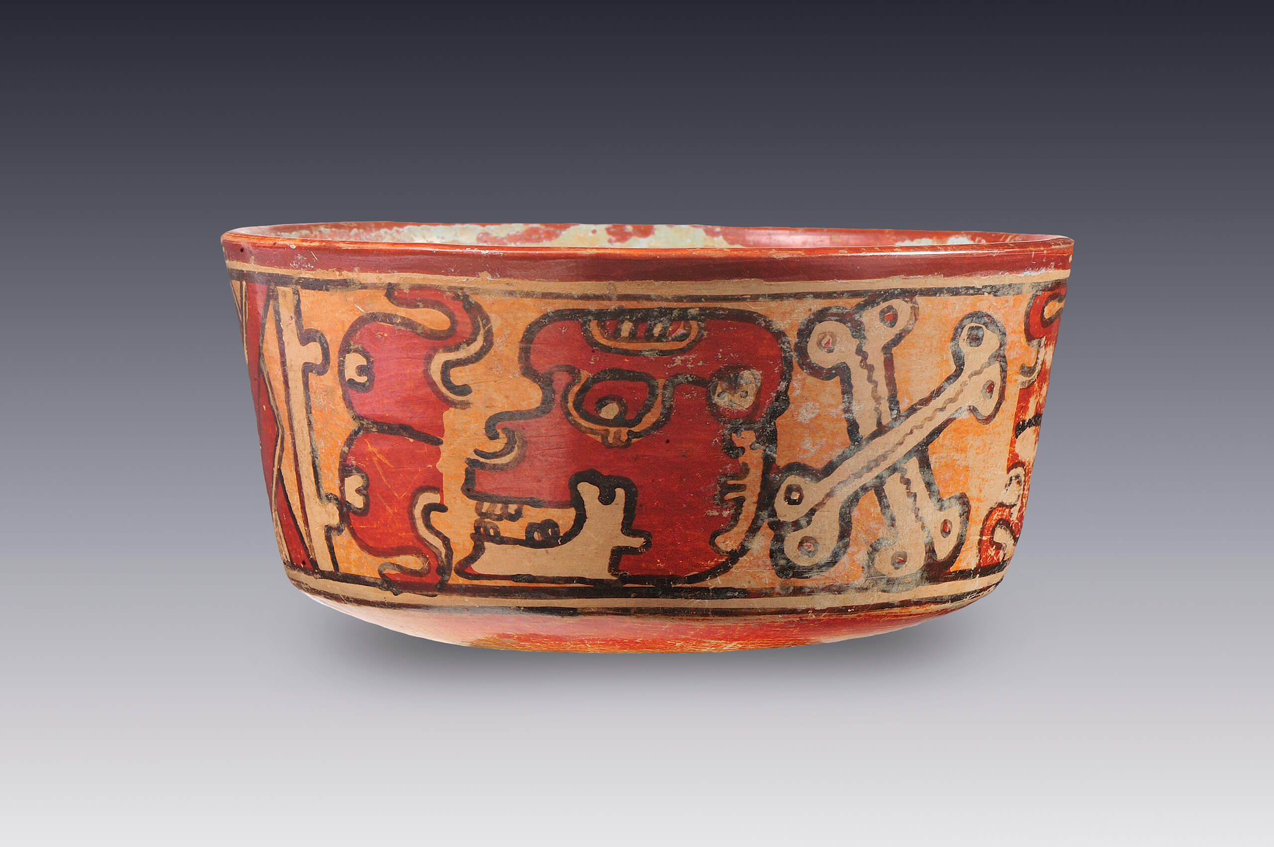 Vaso con escenas relacionadas con la muerte | El México antiguo. Salas de Arte Prehispánico | Museo Amparo, Puebla