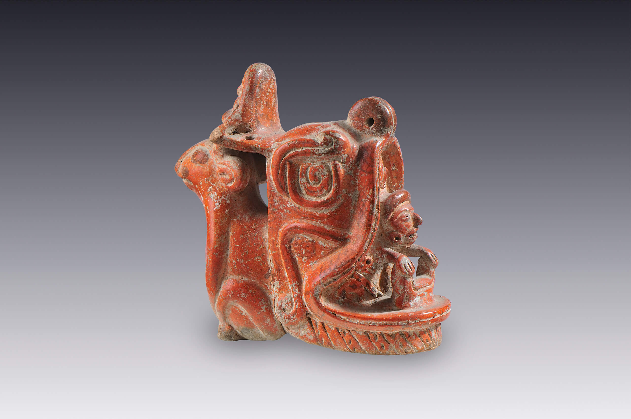 Soberanos o dioses que interactúan con animales | El México antiguo. Salas de Arte Prehispánico | Museo Amparo, Puebla