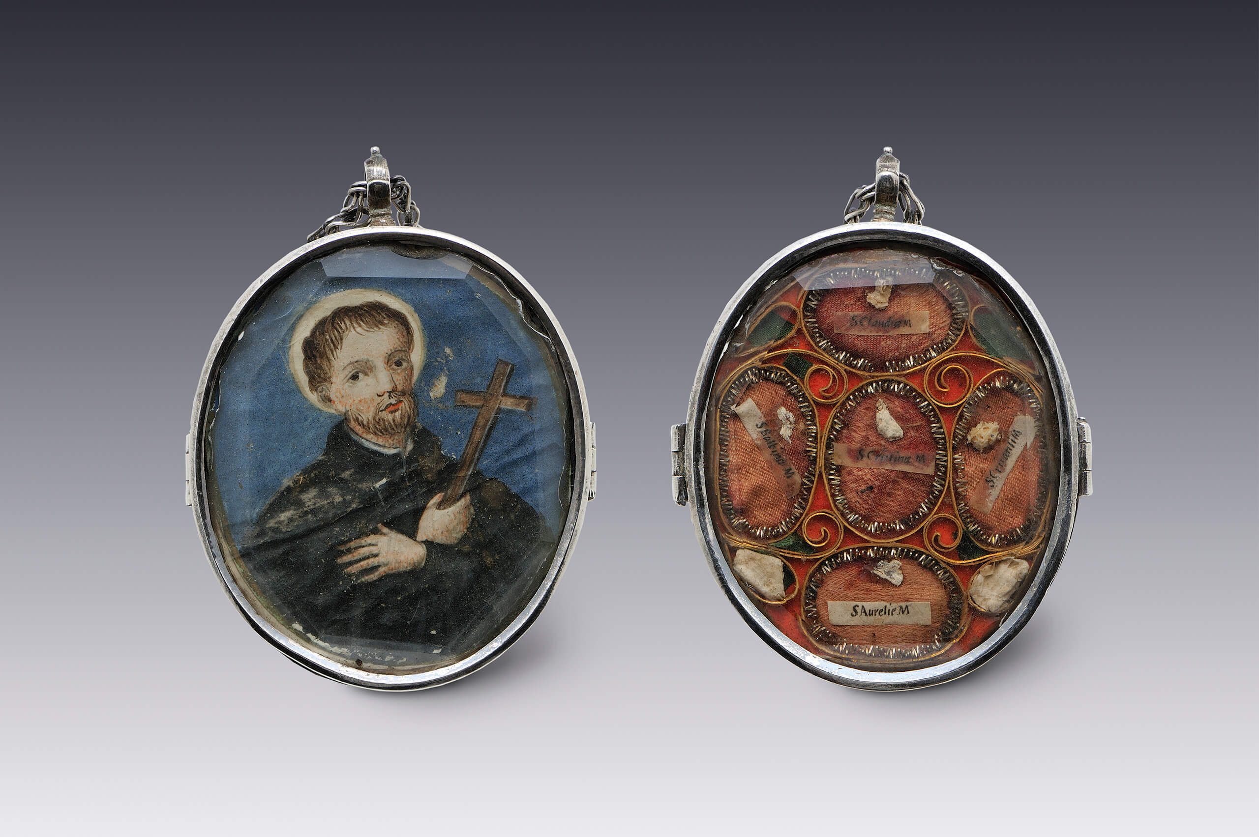 Medallón-relicario (San Francisco Javier) | Salas de Arte Virreinal y Siglo XIX | Museo Amparo, Puebla