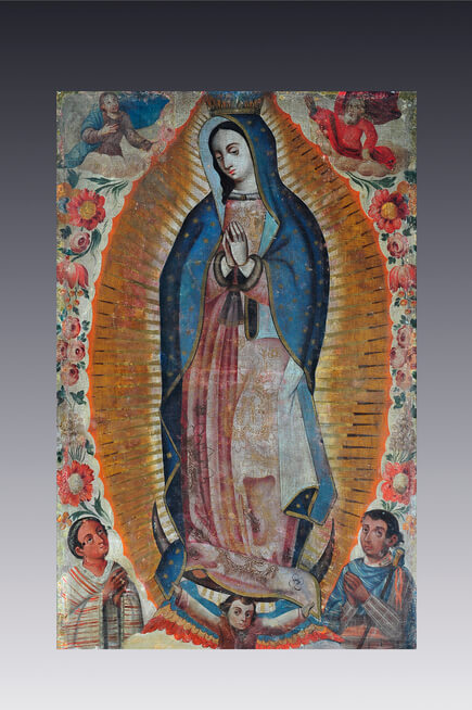 Virgen de Guadalupe con donantes indígenas
